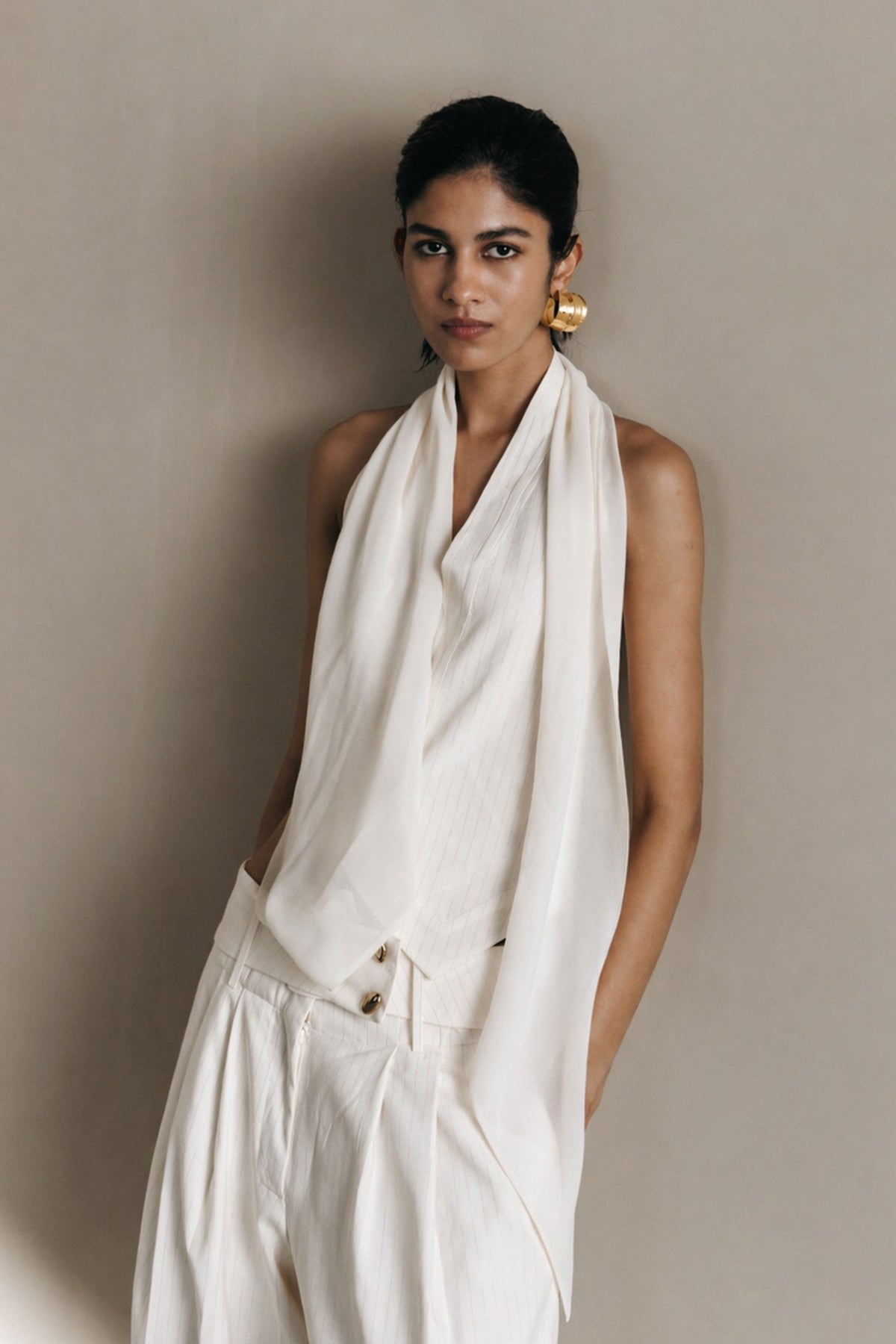 Pinstripe Scarf Waistcoat