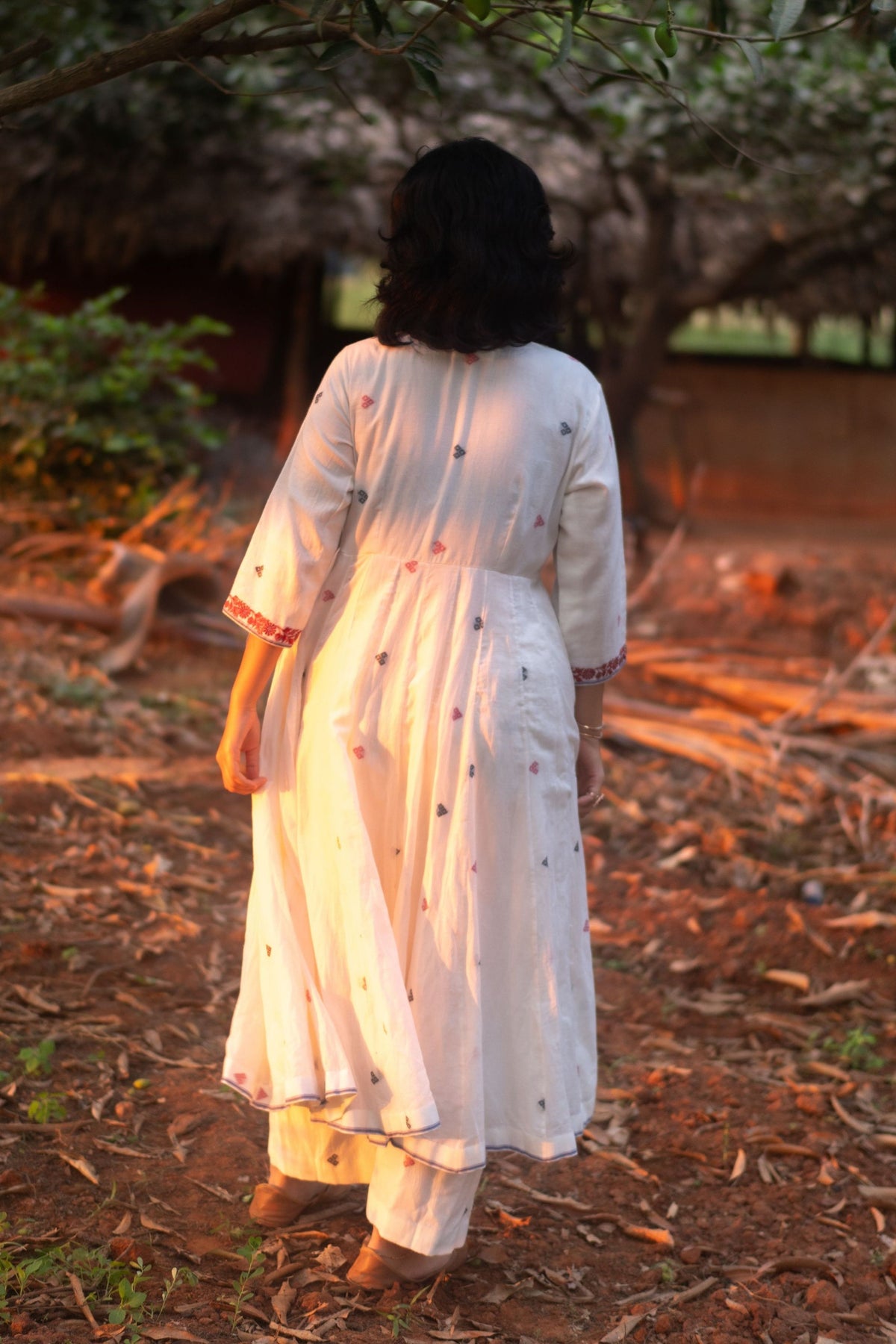 Nia Kali Kurta set In Ivory