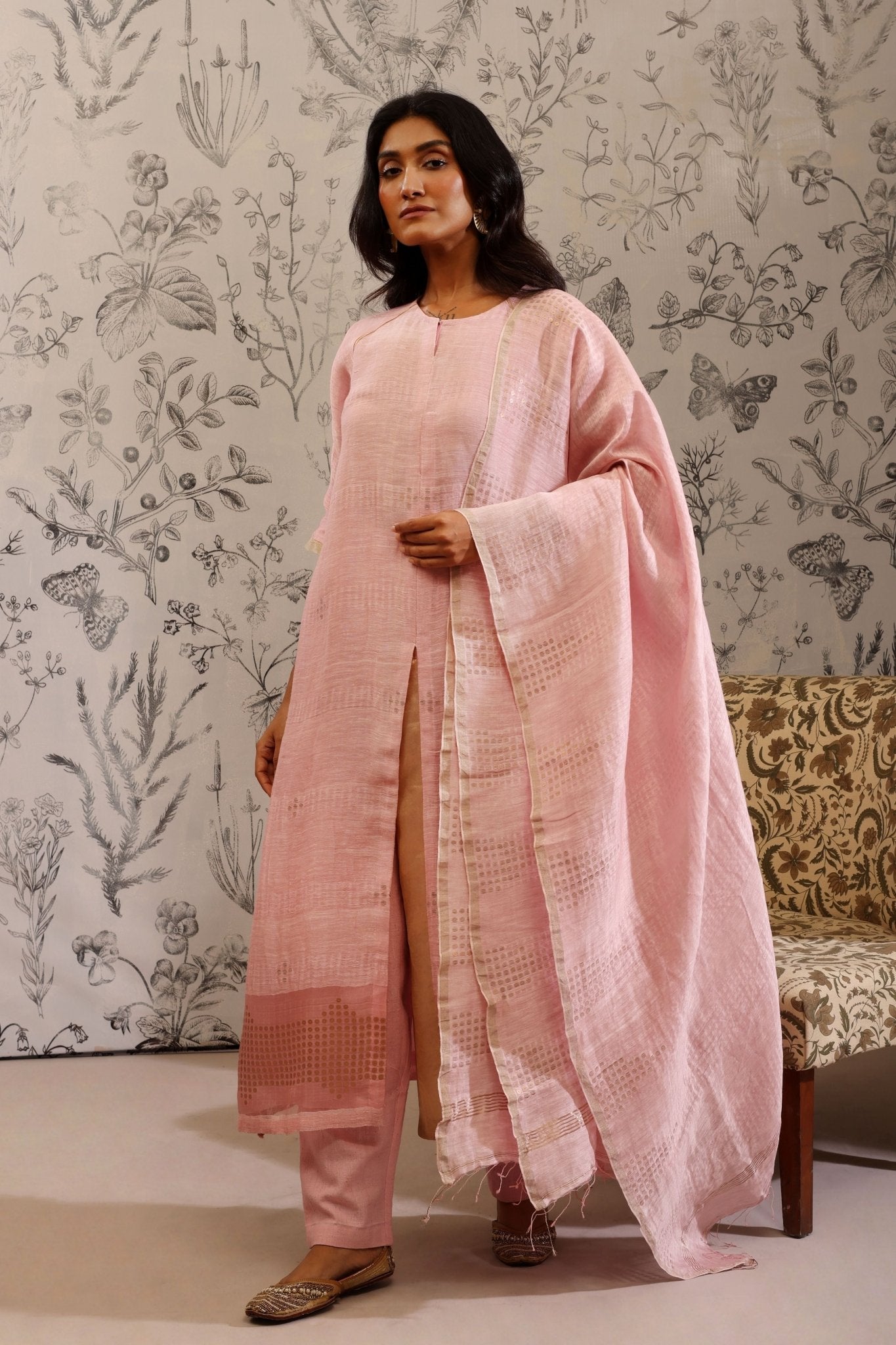 Piyusha Pink Kurta Set - Taisha - Elahe