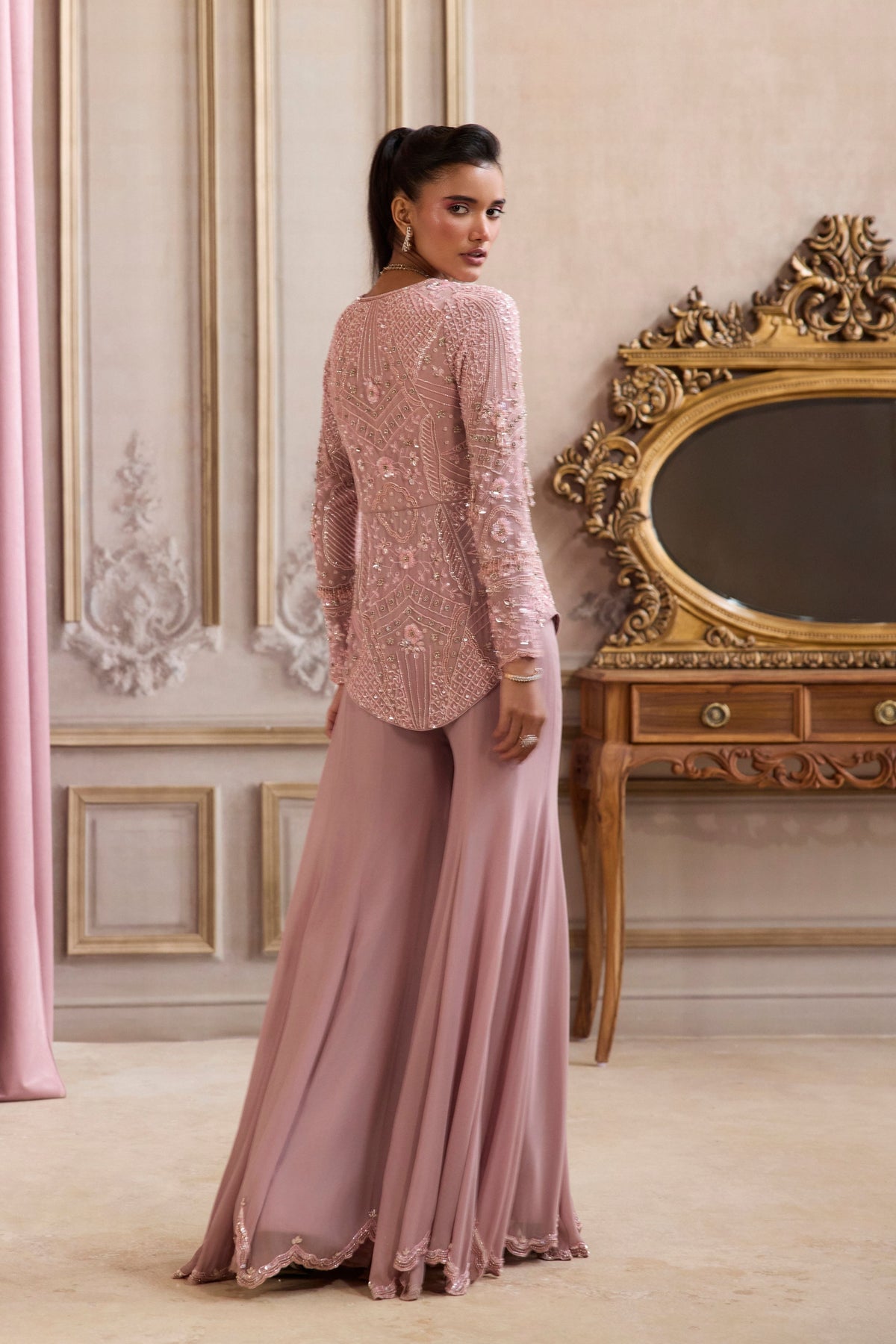 Champagne Peplum Set