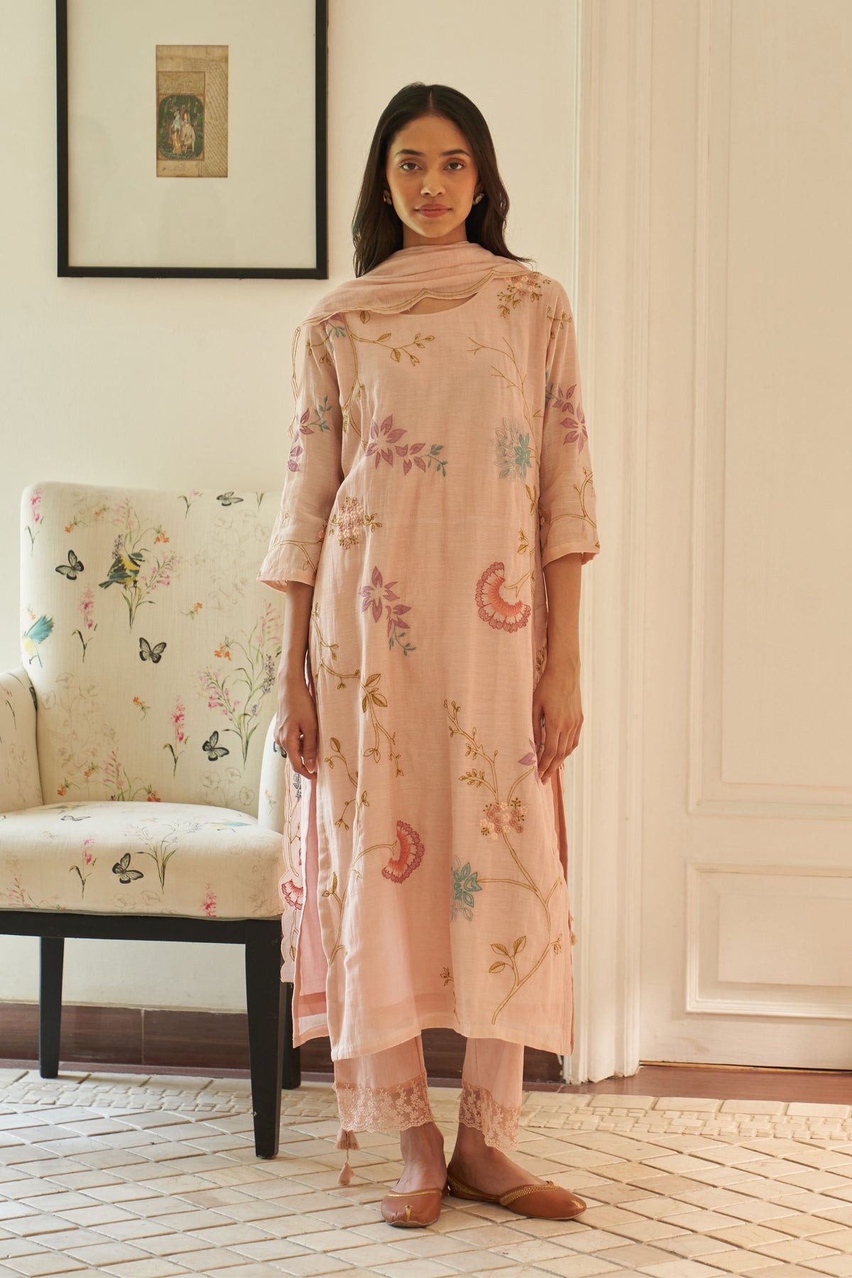 Magnolia Applique Embroidered Kurta set