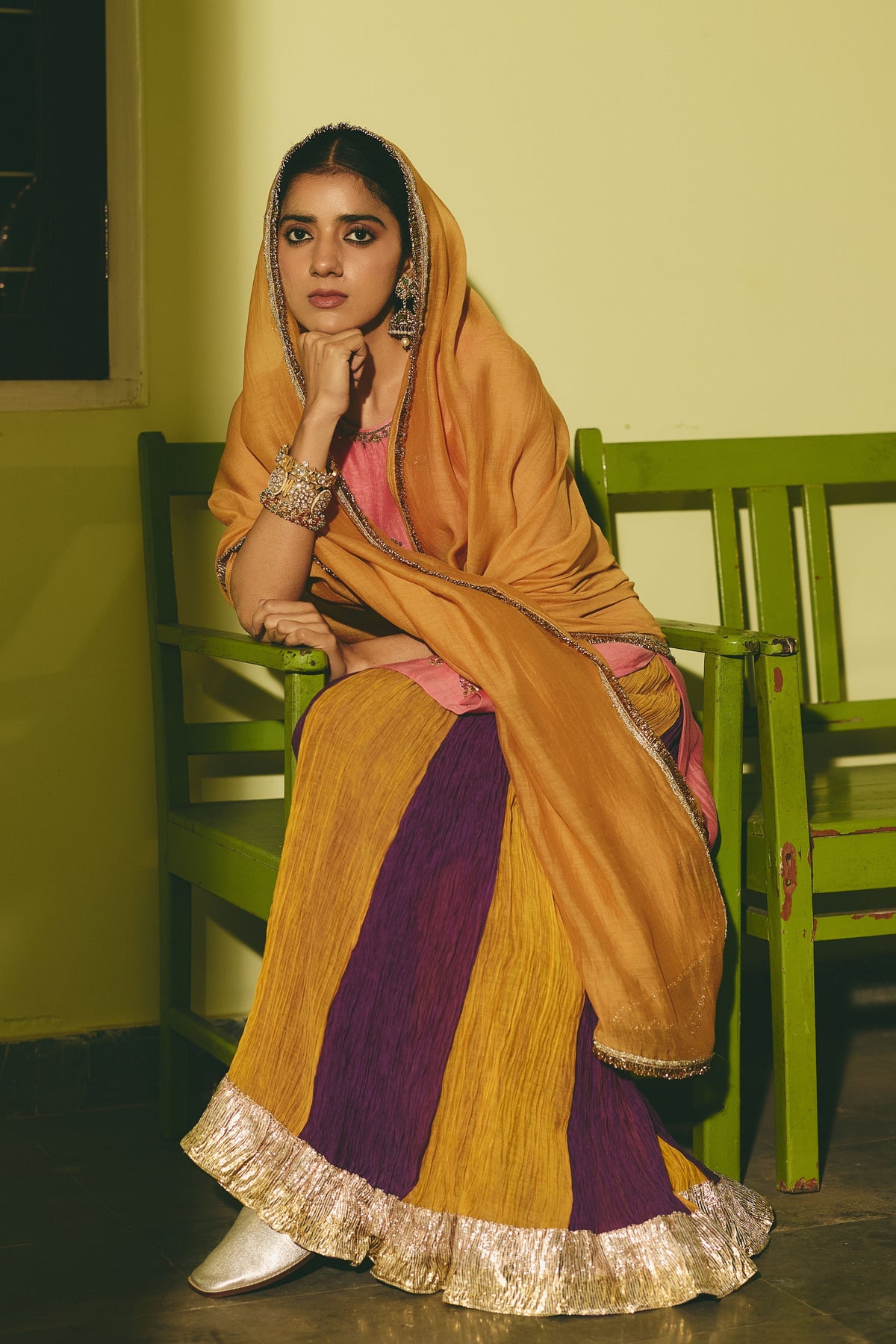 Gulrukh Leher Kurta and Sharara
