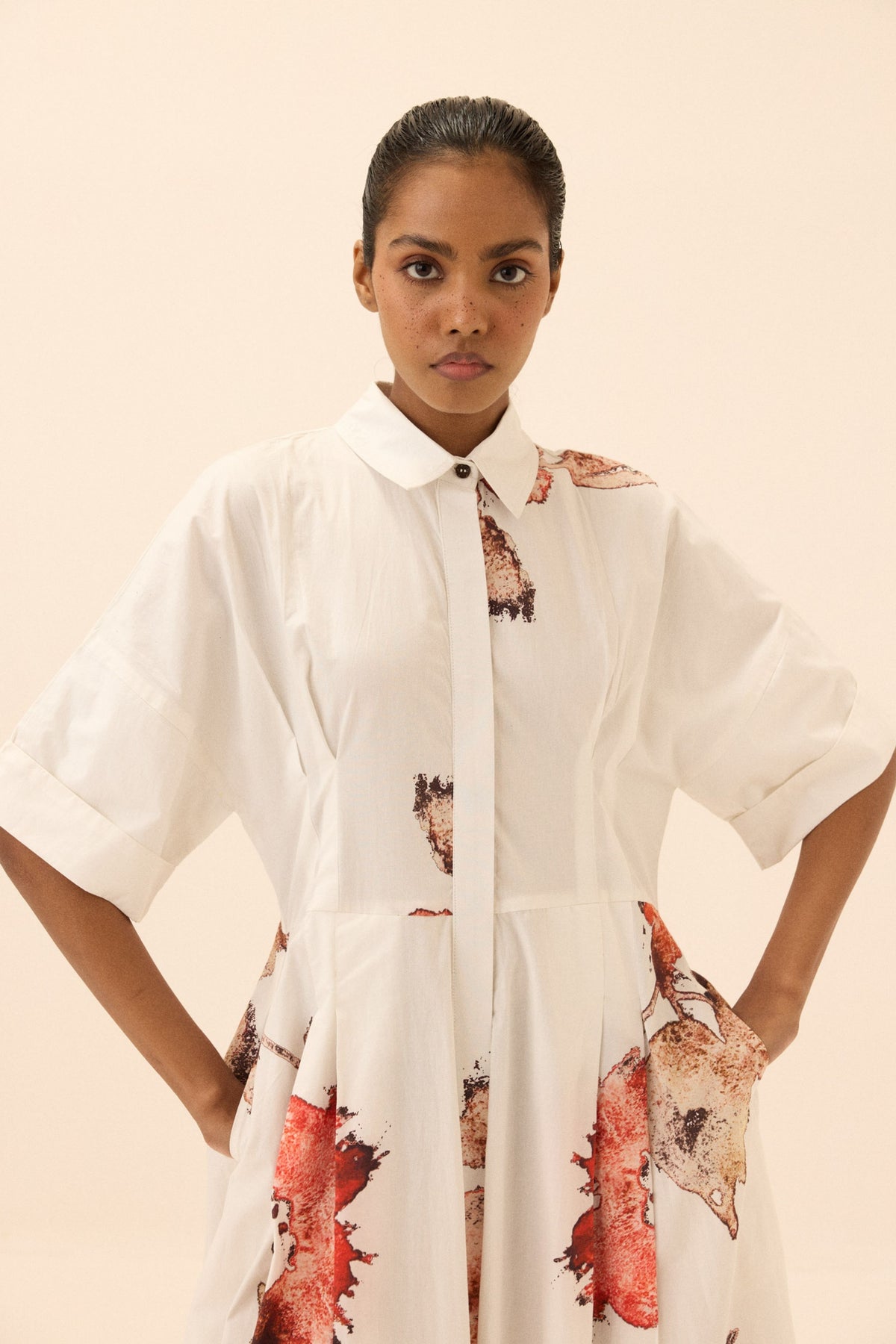 Caucasian Shirt Dress
