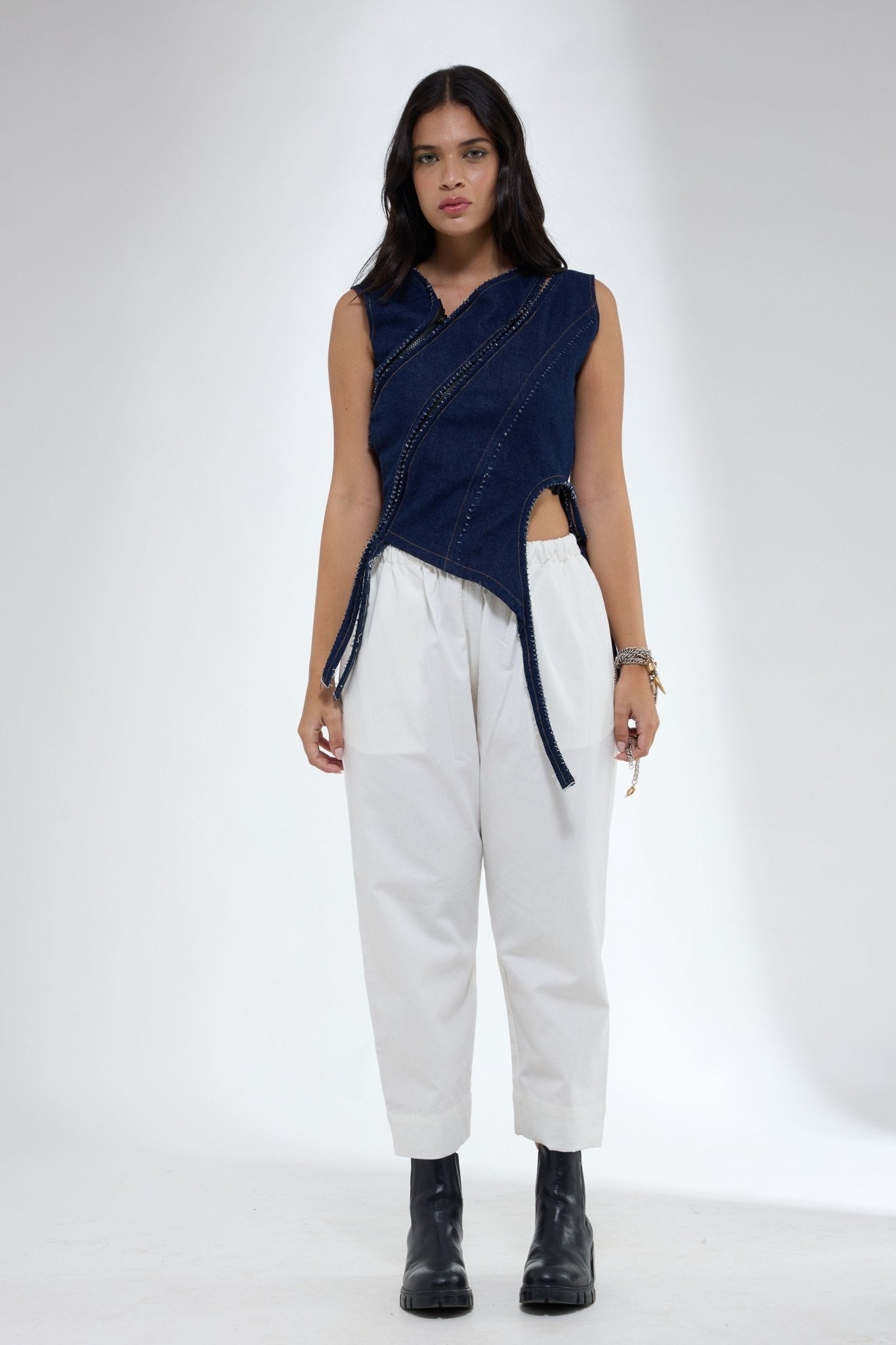 Double Zip Crop Top - Krati Jain - Elahe
