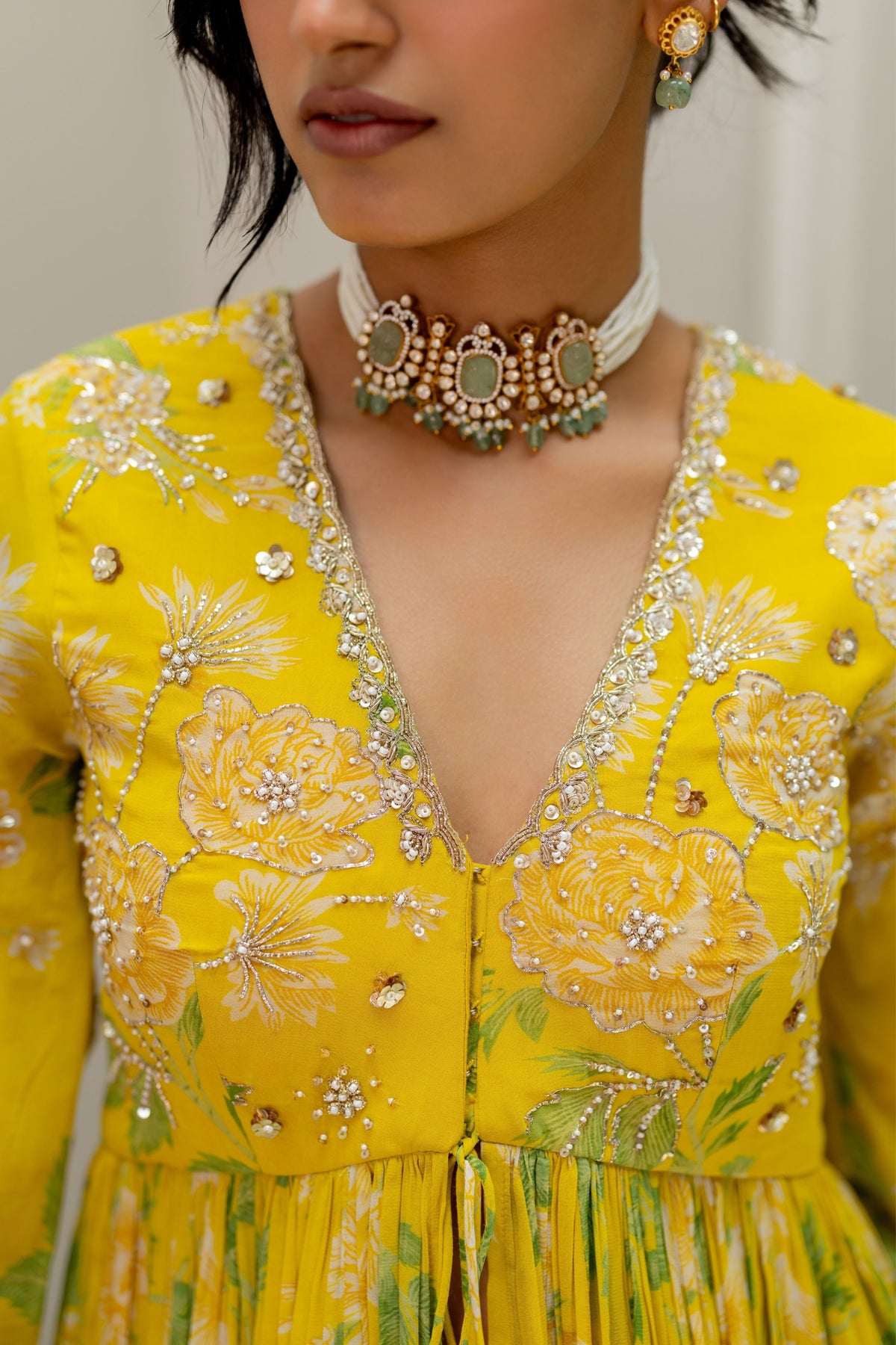 Risha Yellow Peplum Set