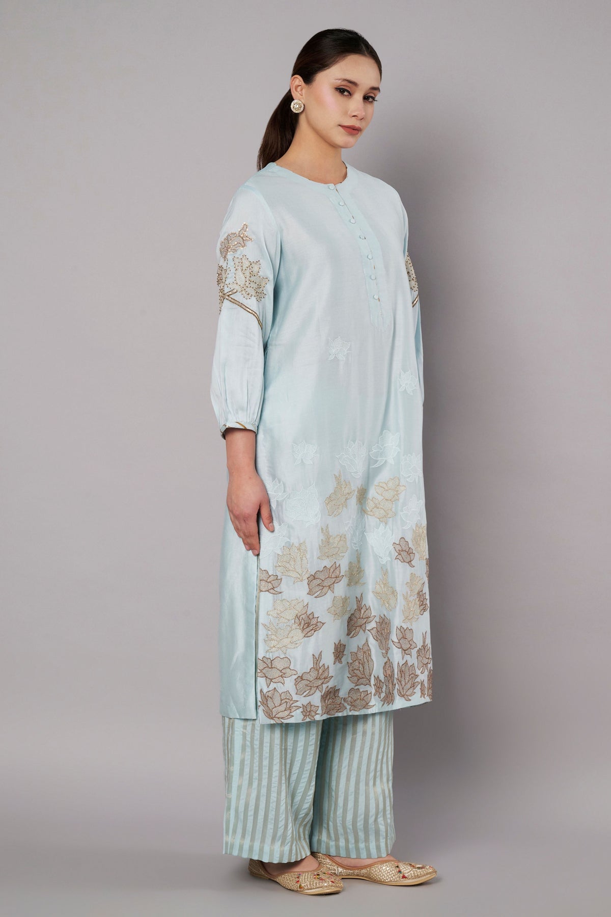 Petal Promise Ice Blue Kurta Set