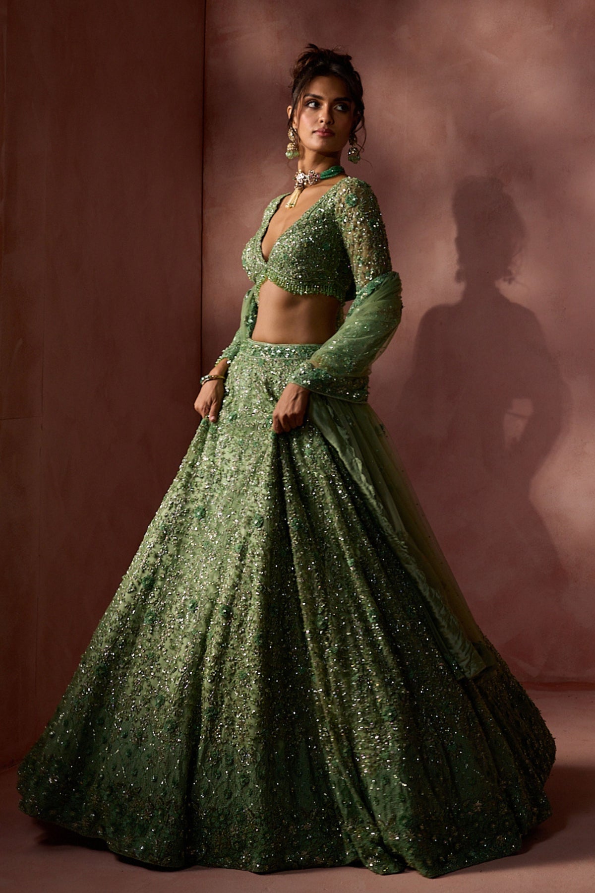 Sage Green Lehenga Set