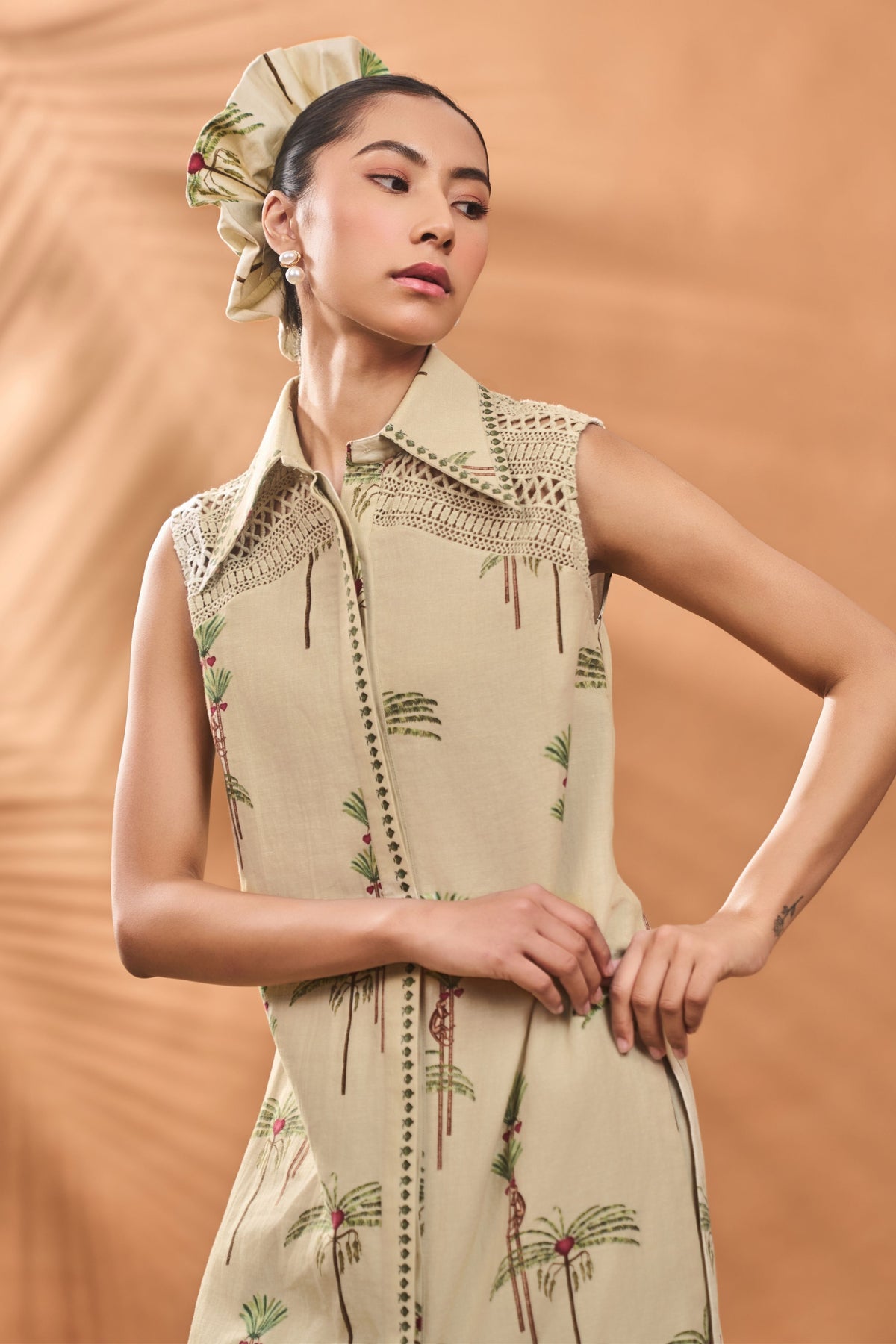 Sage Green Blooming Tunic Set