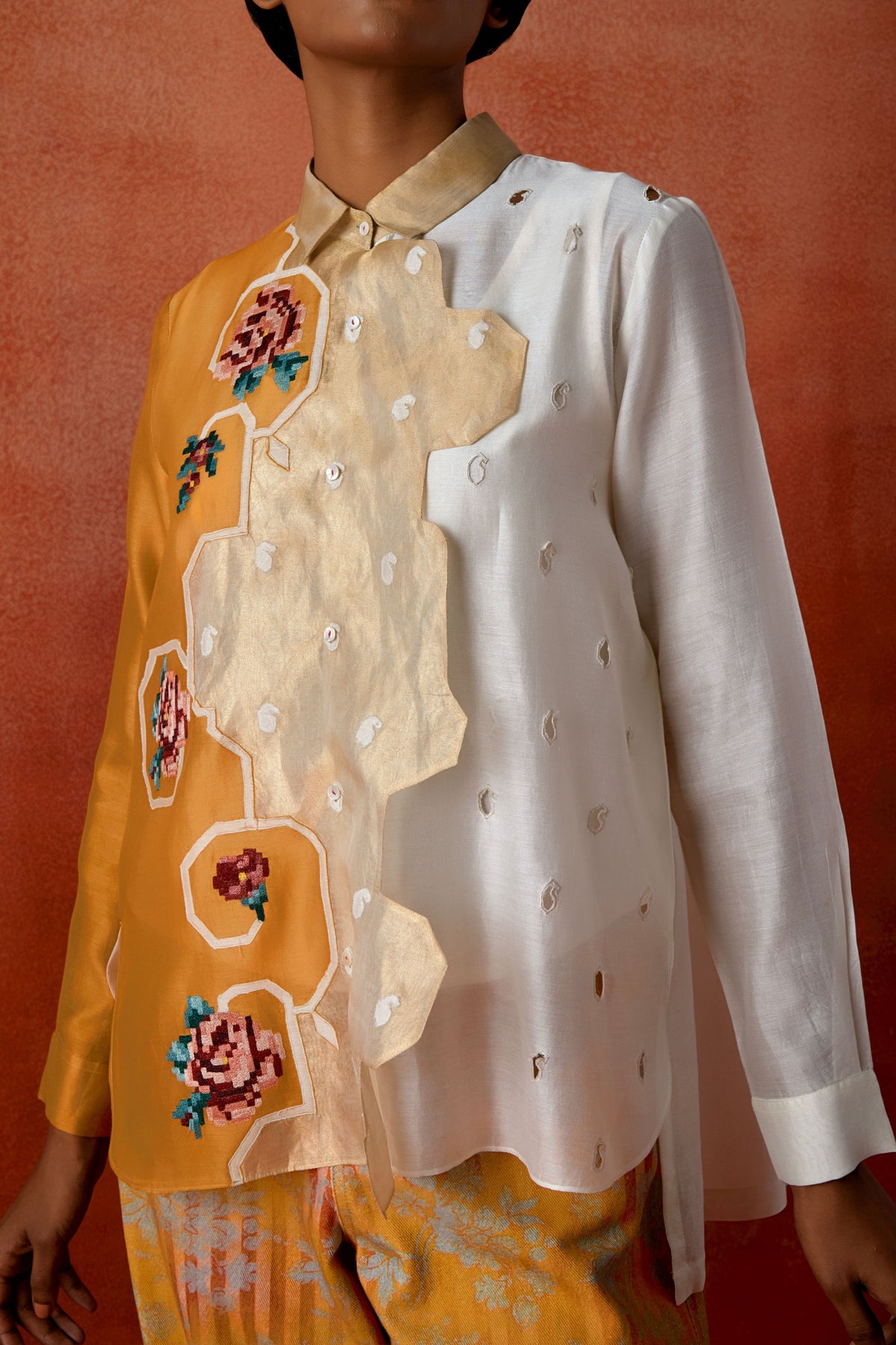 Tri-color Denim Co-ord Set