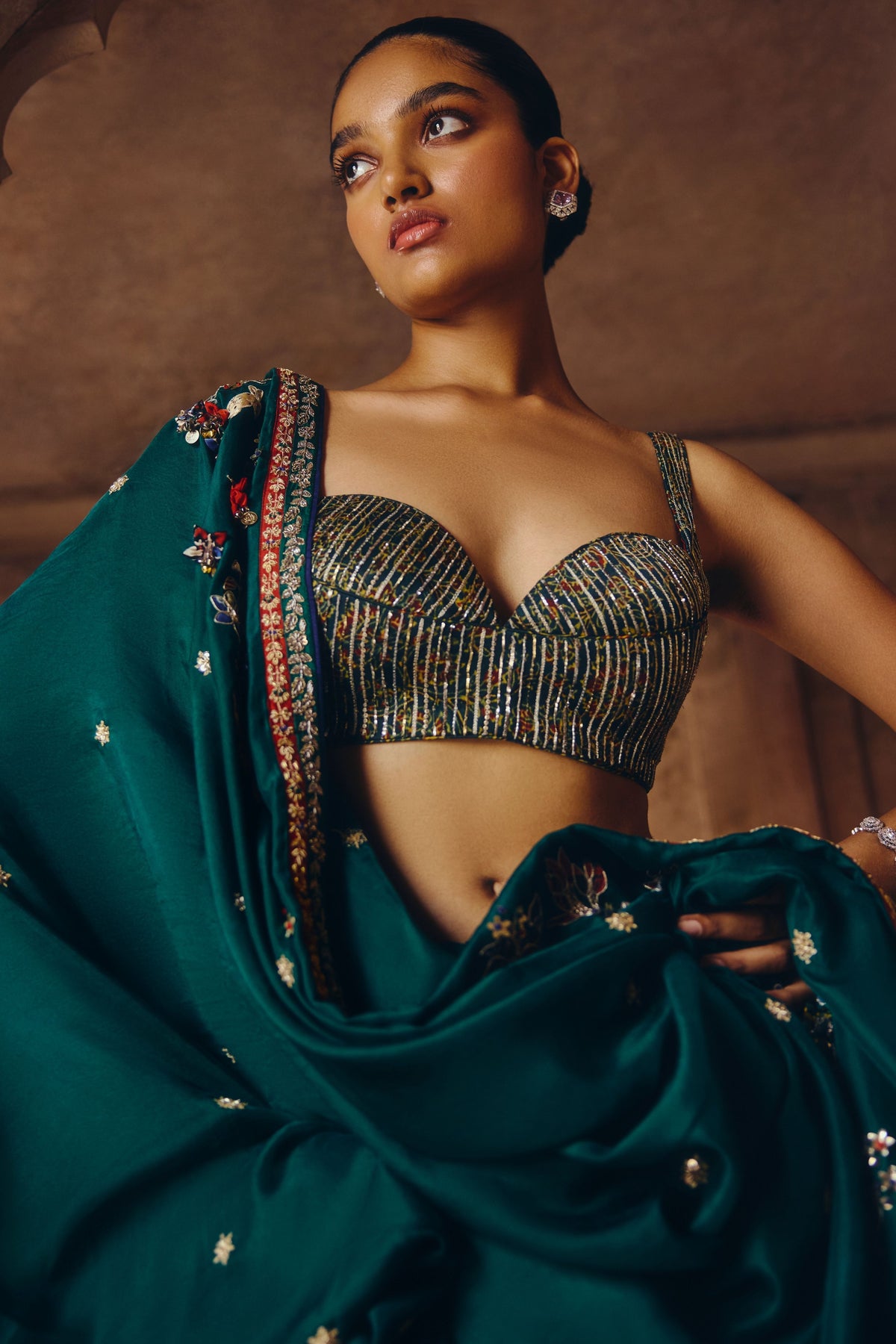 Emerald Canopy Saree