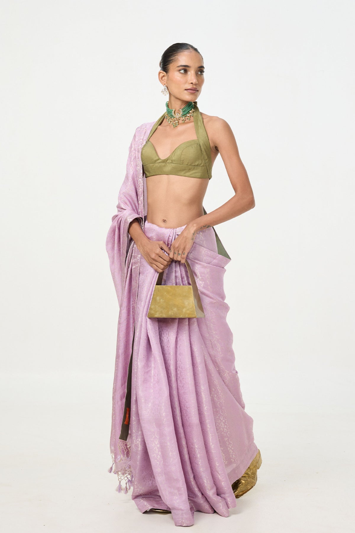 Lavender Tissue Saree