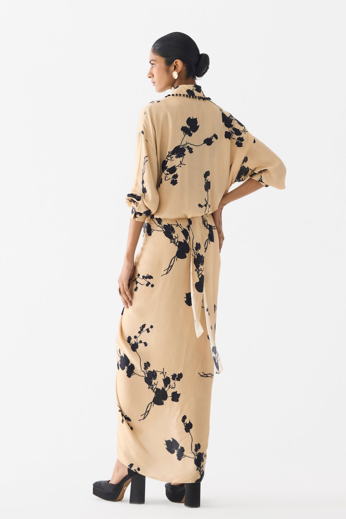 Cream Sakura Shirt Dress