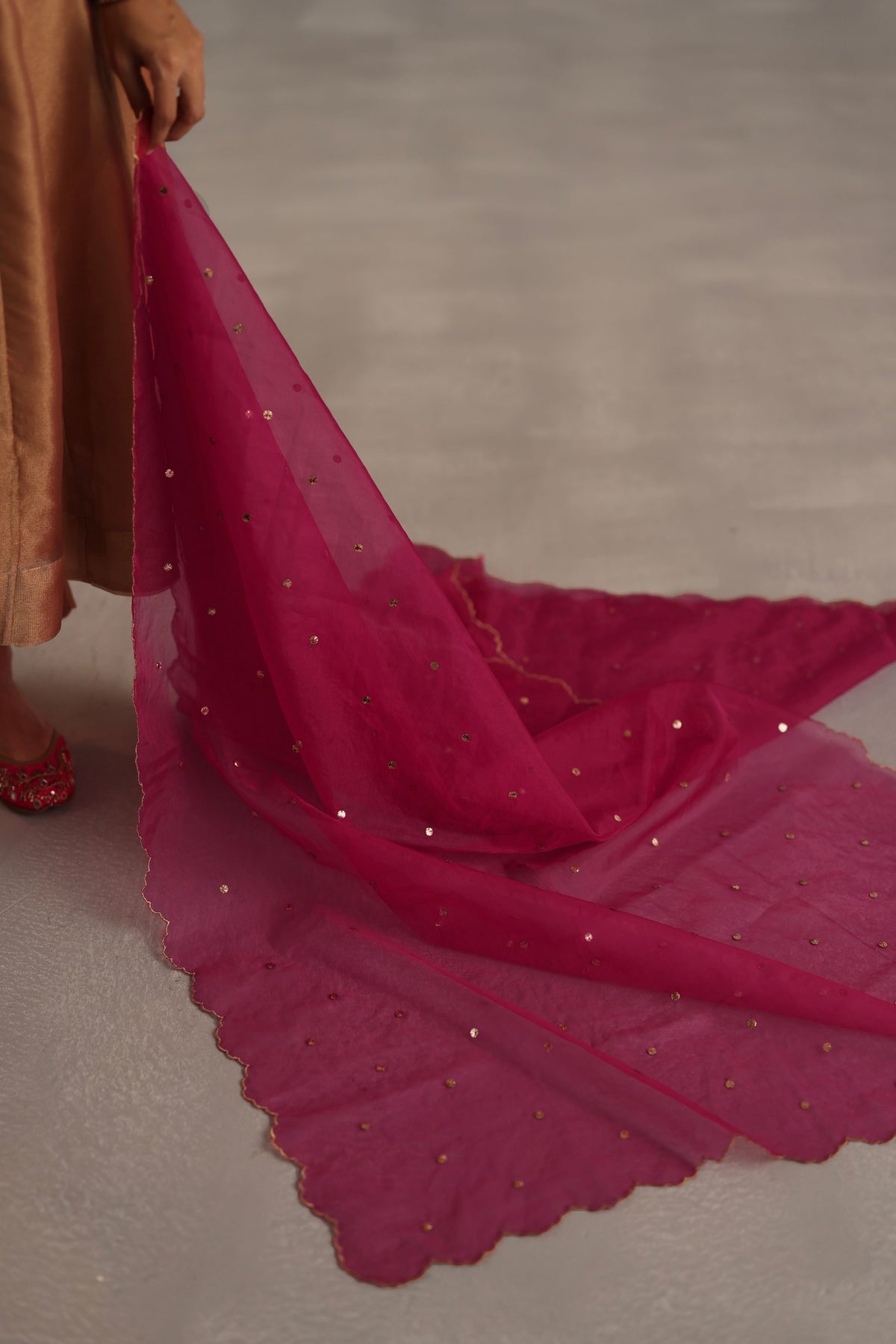 Ahiri Orange Kurta Set