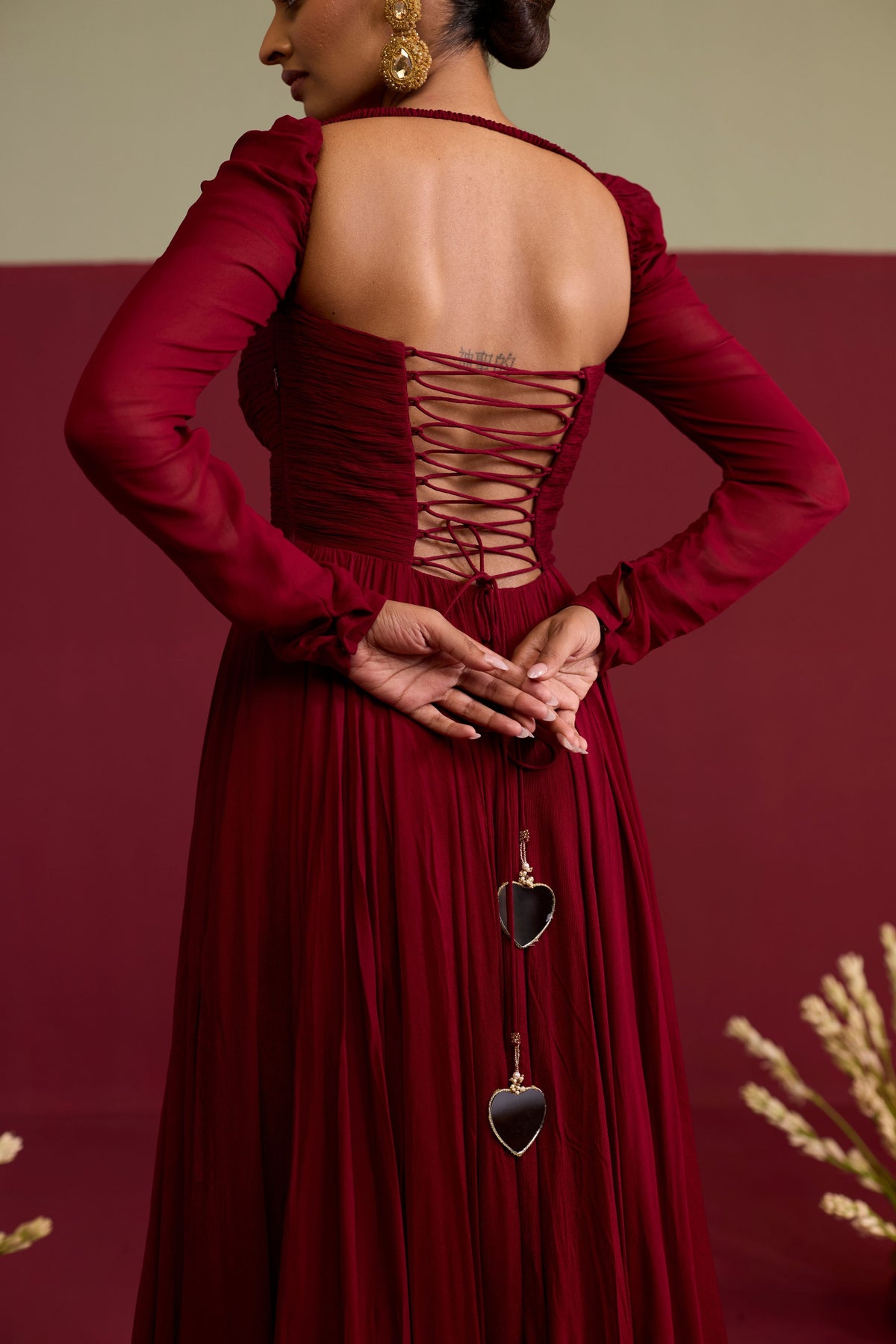 Maroon Chiffon Gown