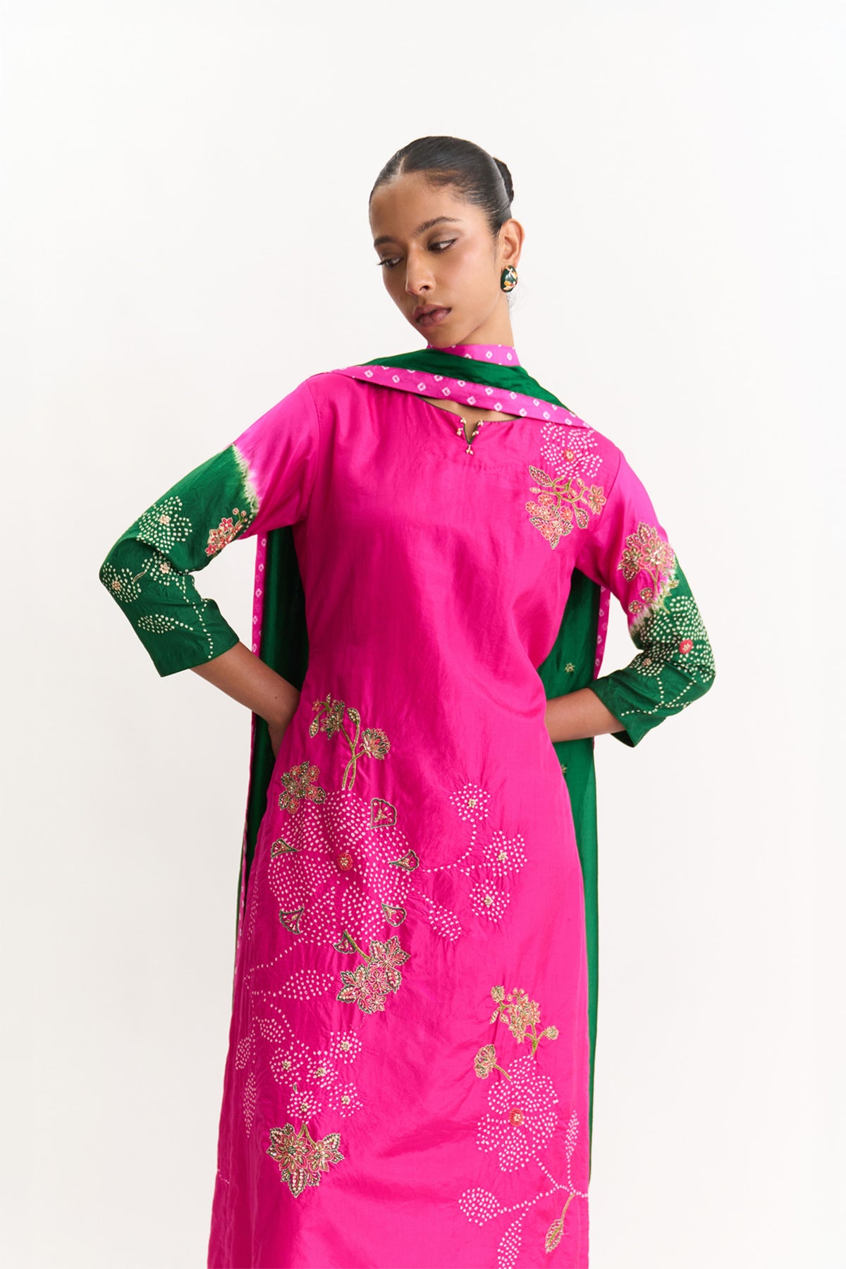 Sakura Rani Green Kurta Set
