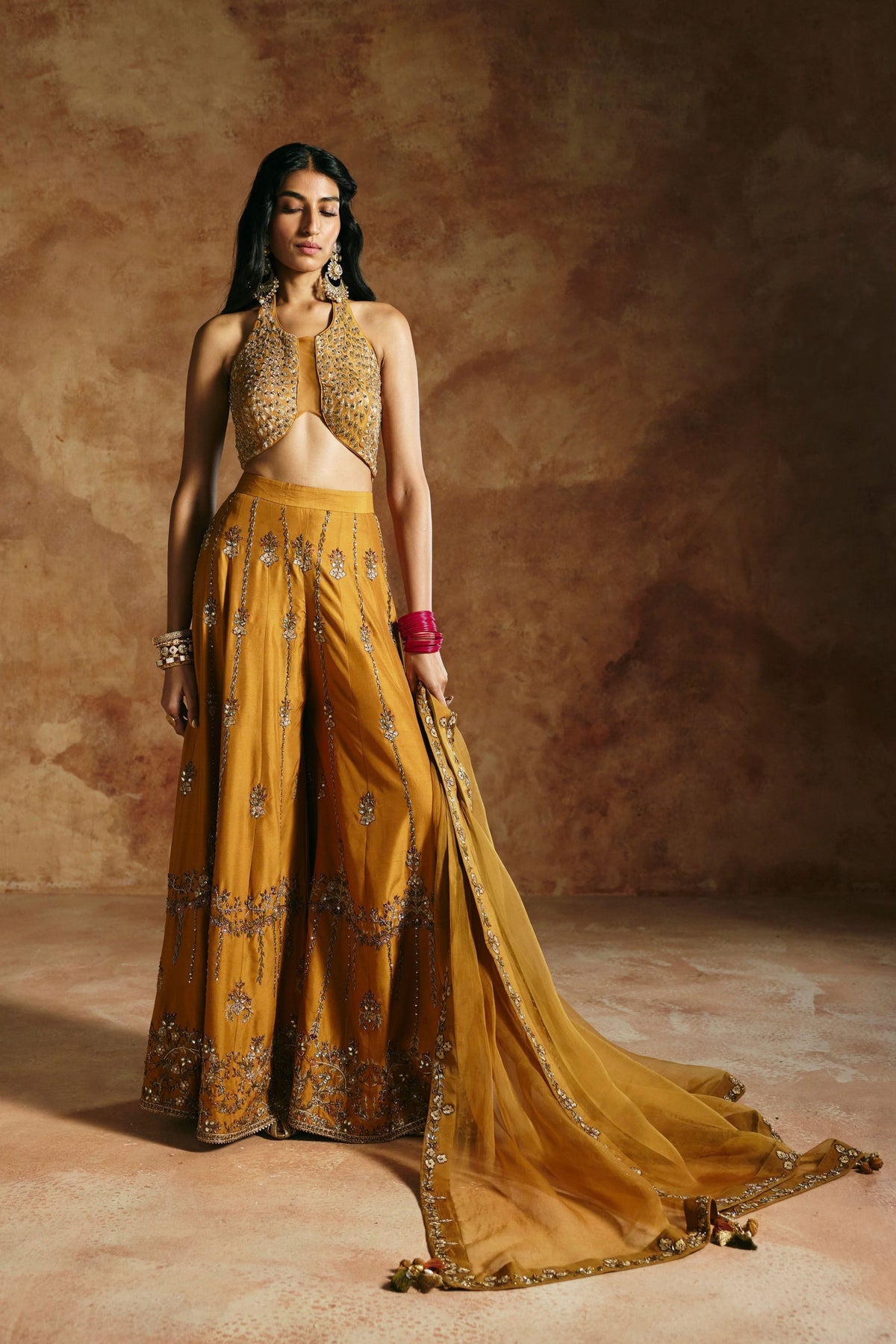 Mustard Sindh Sharara Set