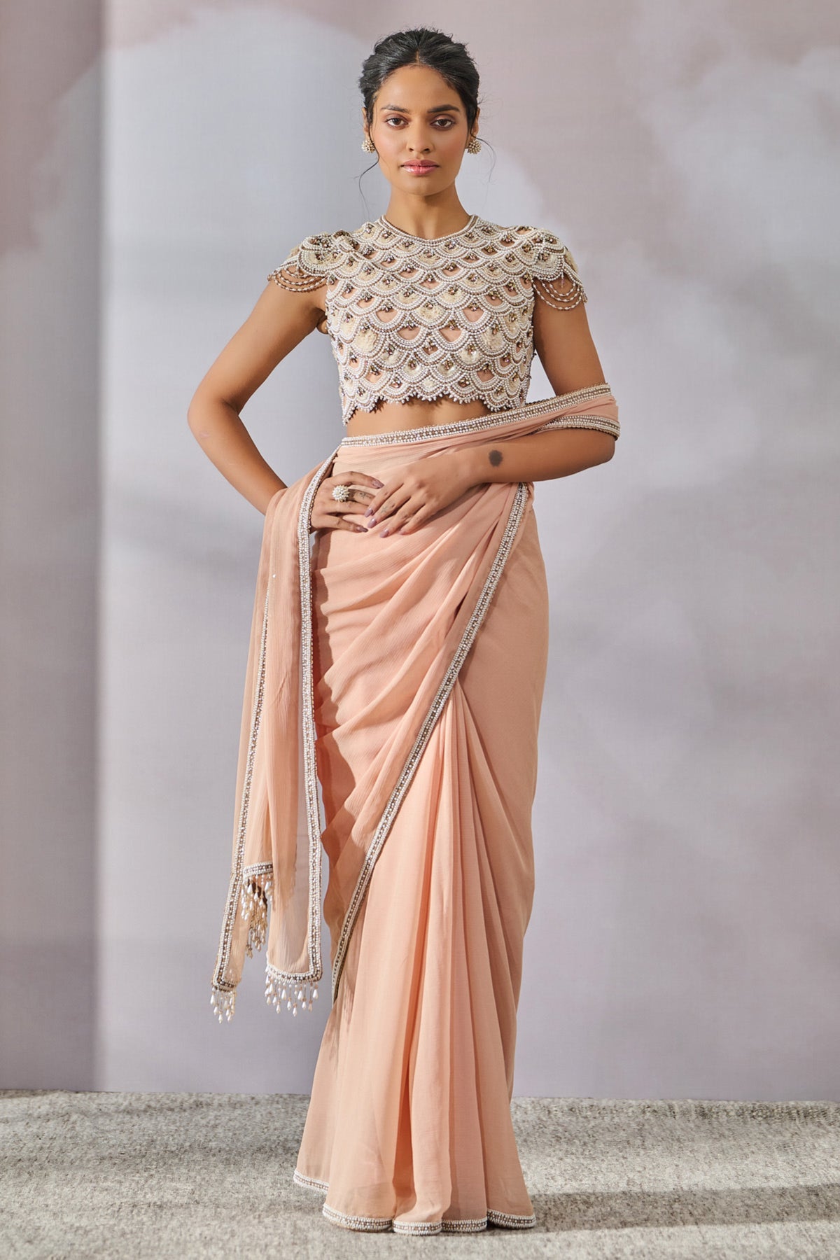 Classic Old Rose Draped Saree
