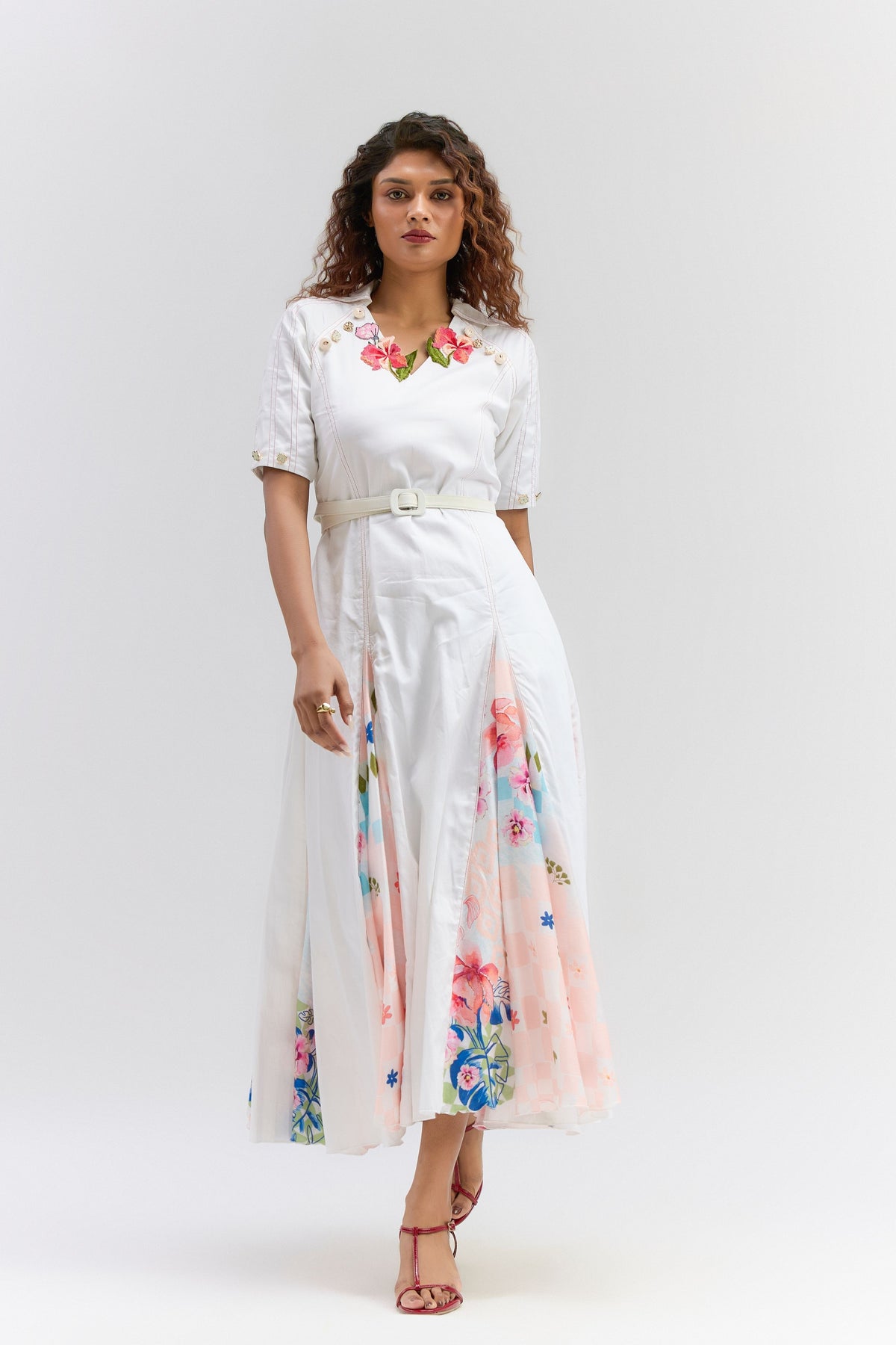 Multi Colour Printed Midi Dress