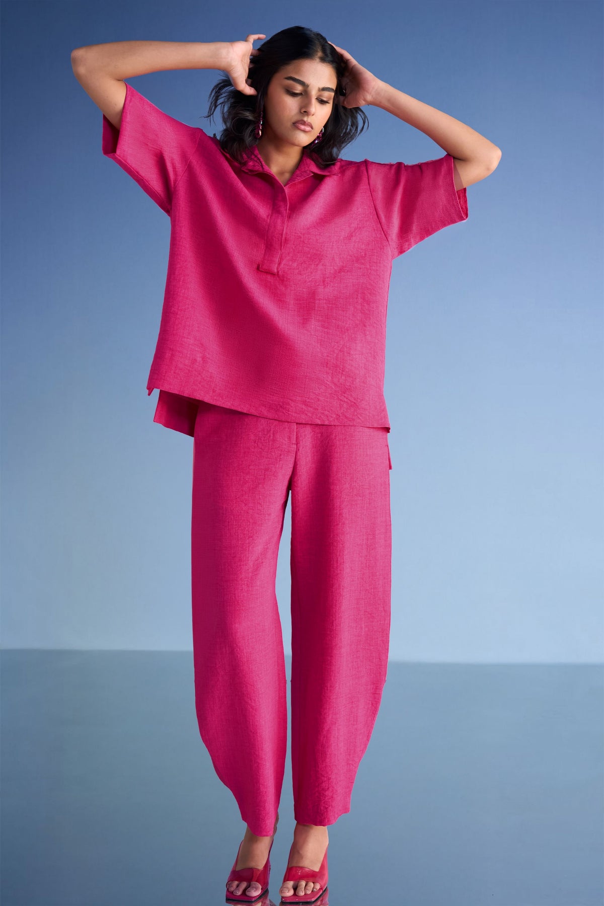 High-low Fuchsia Top