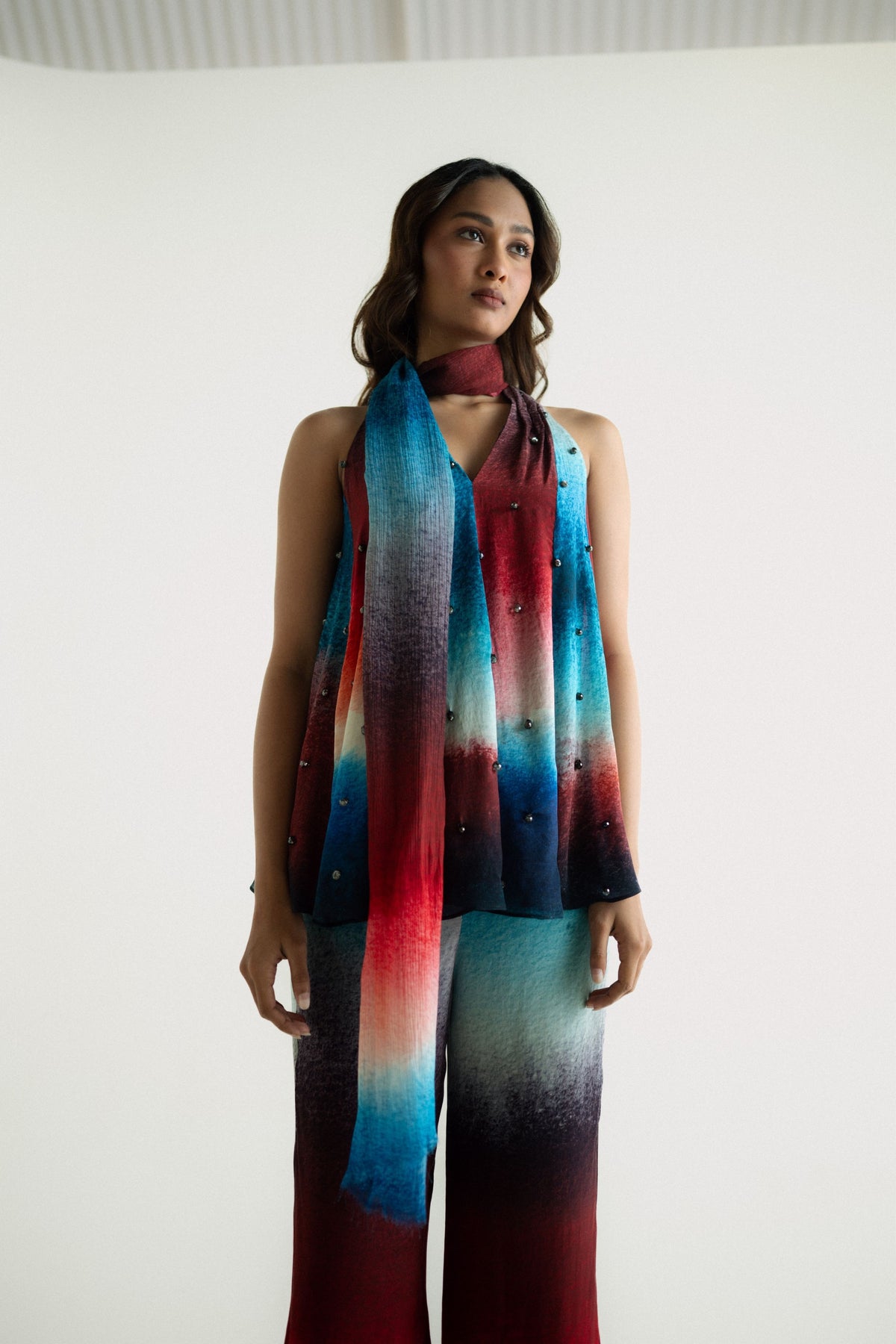 Multicolor Crepe Co-ord Set