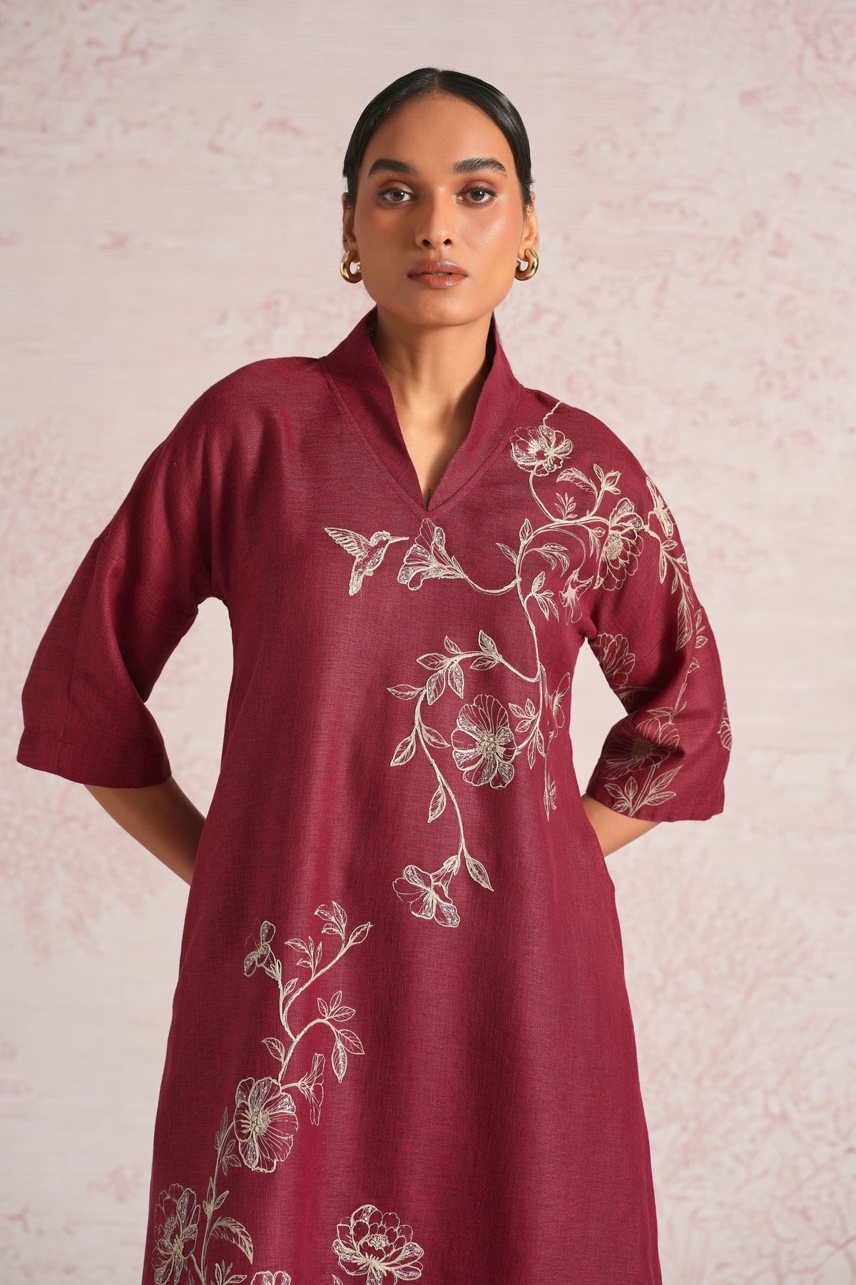 Bloomscape Merlot Kurta Set