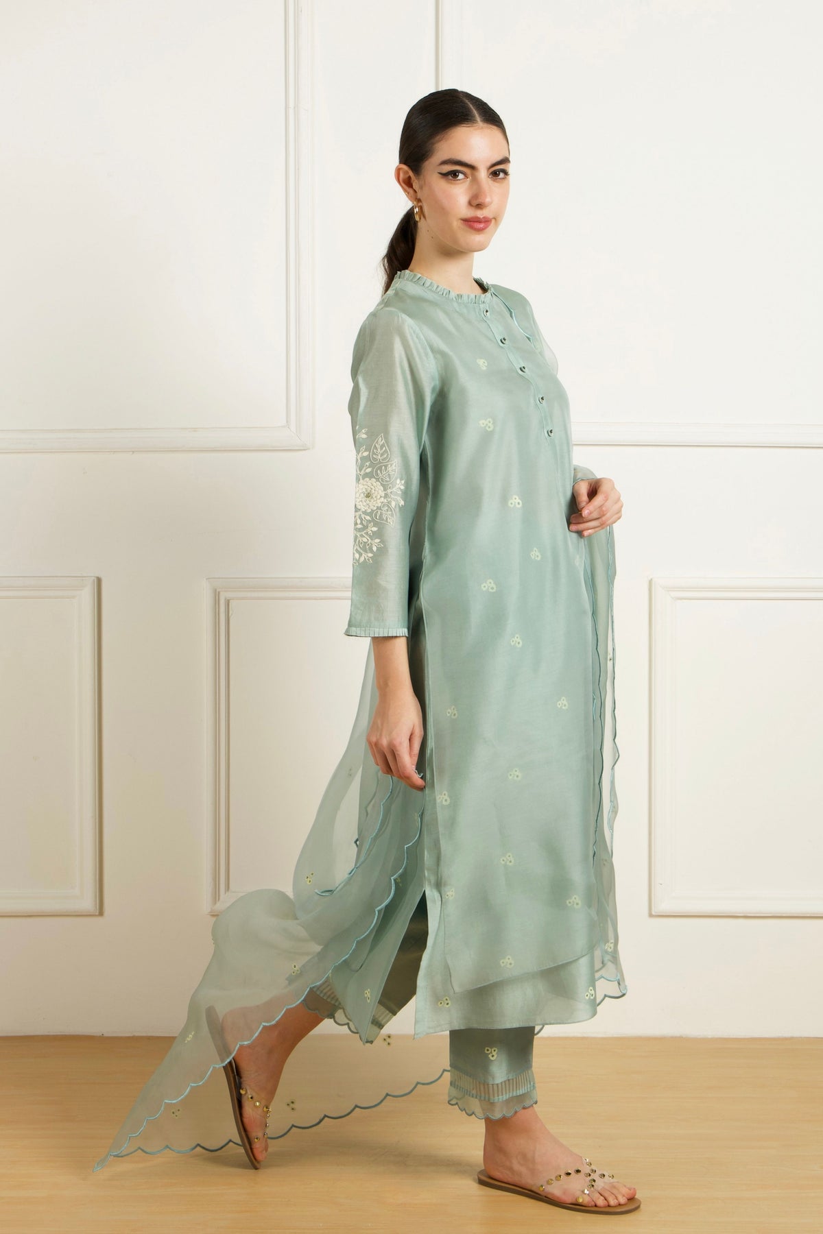 Mint Double Layer Kurta Set