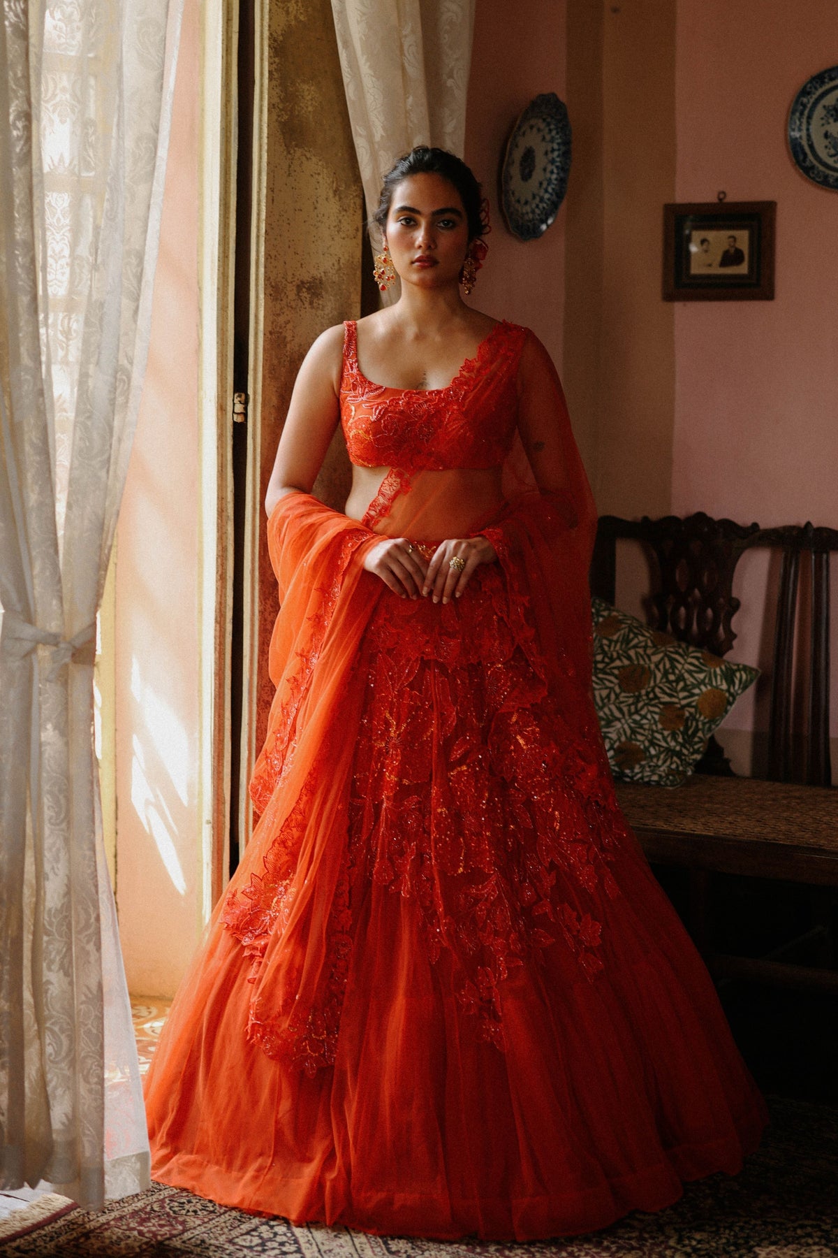 Ginger Orange Lehenga Set