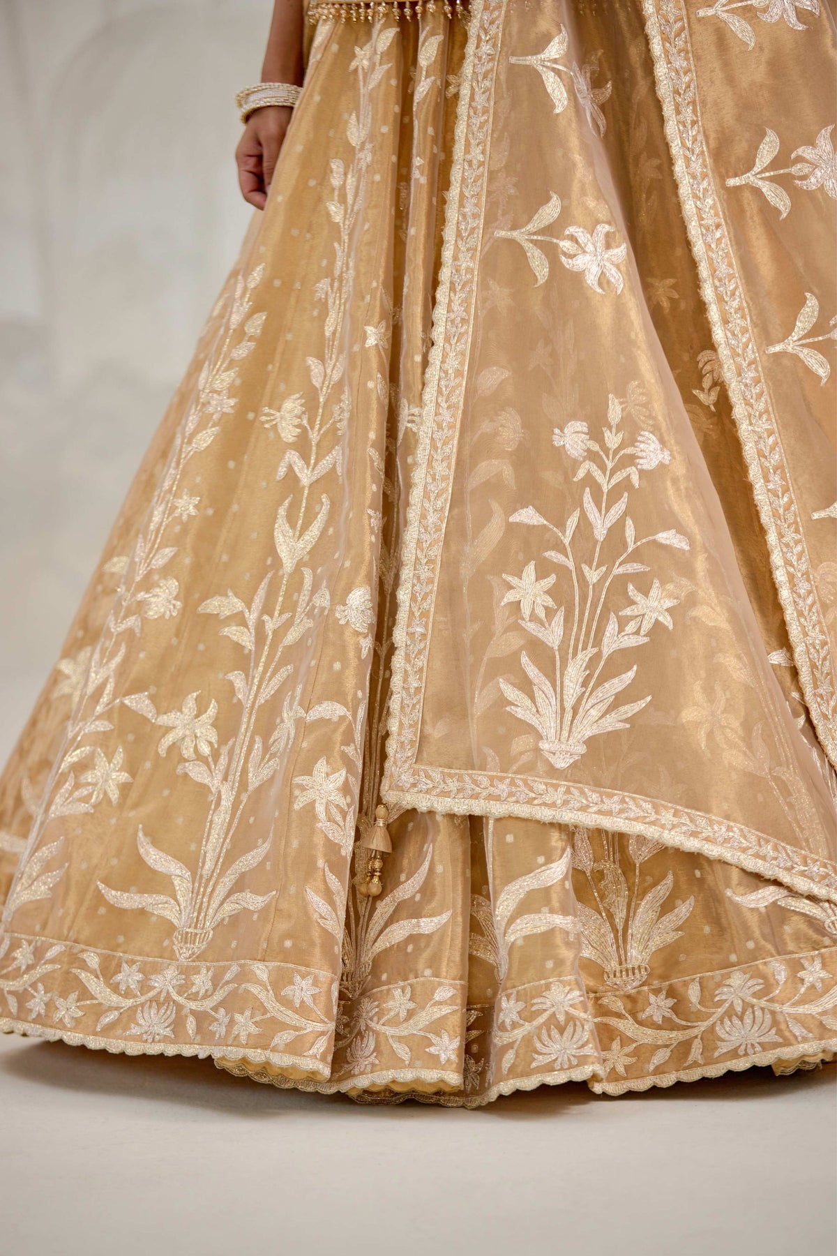 Gold Organza Kurta-lehenga Set