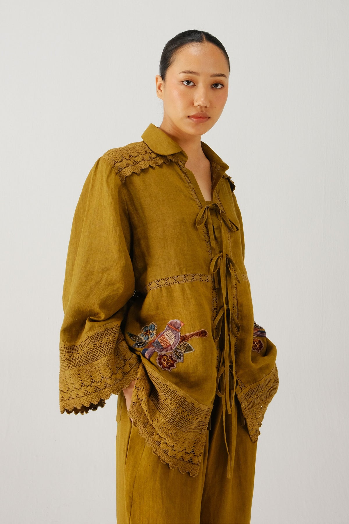 Olive Tie up Set