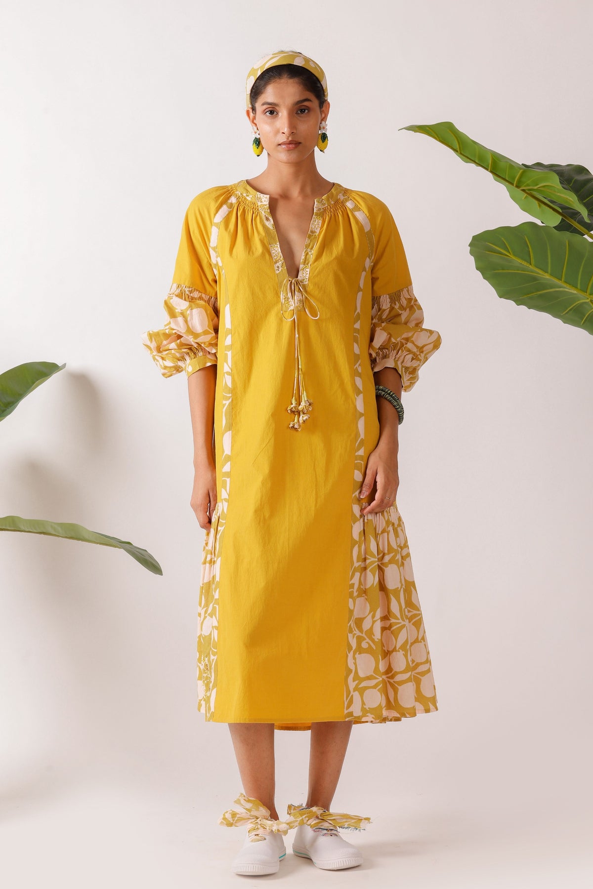 Olive Pomegranate Print Dress