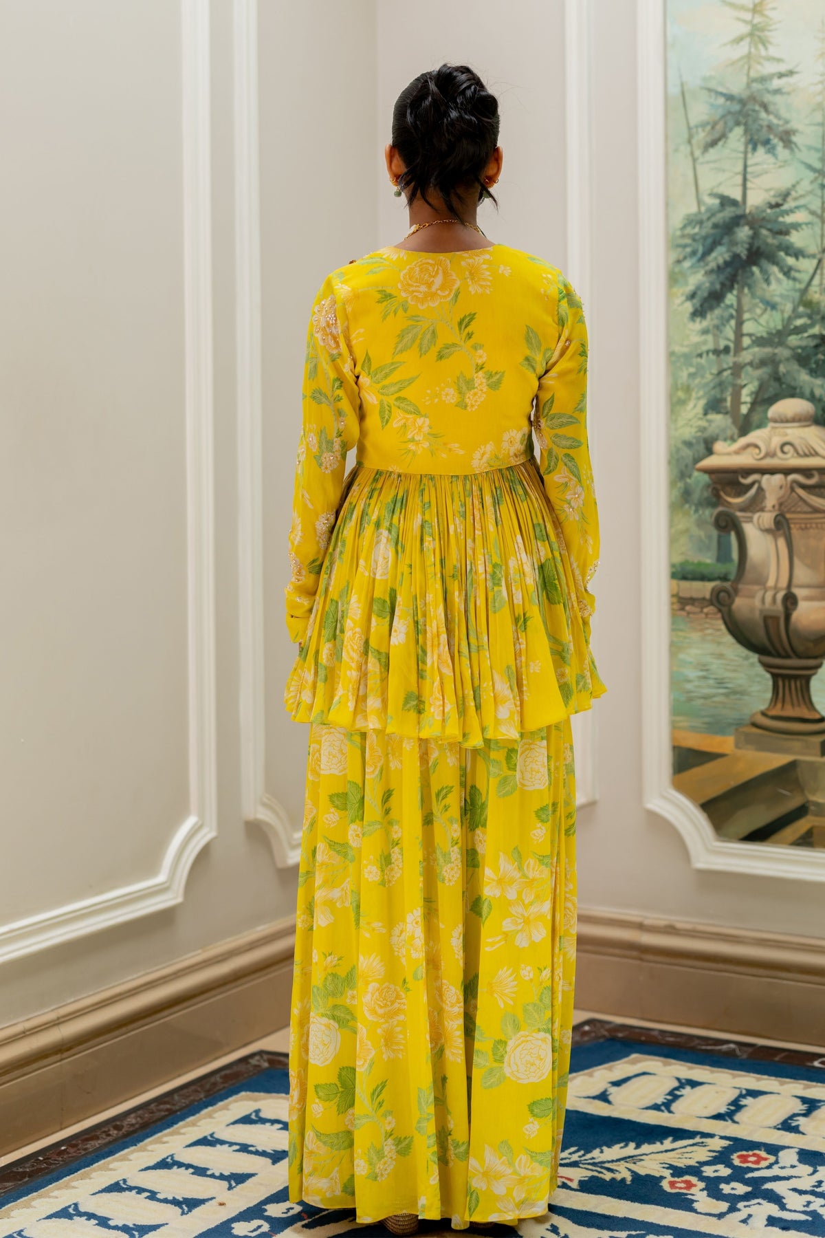 Risha Yellow Peplum Set