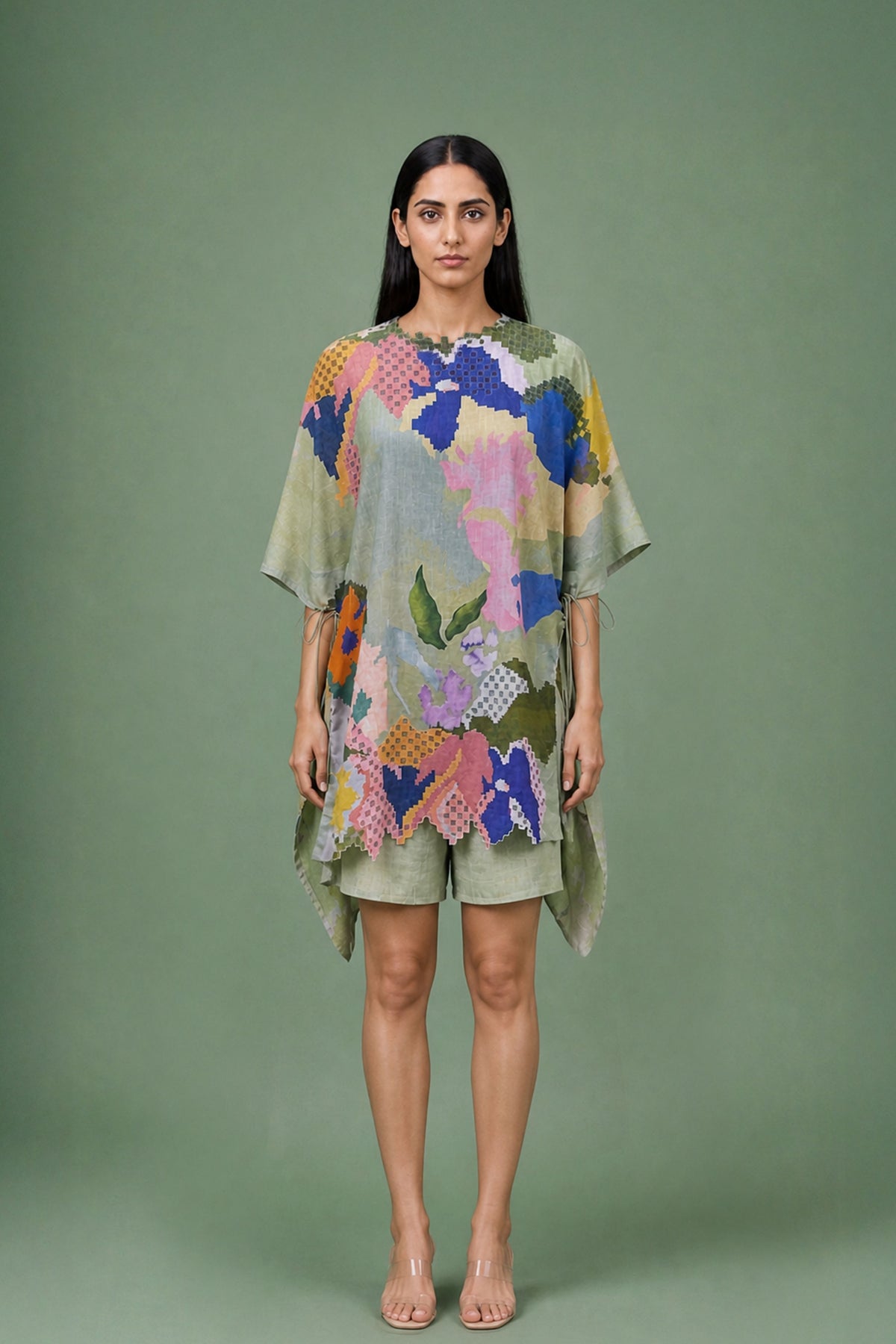 Ikat Kaftan Shorts Set
