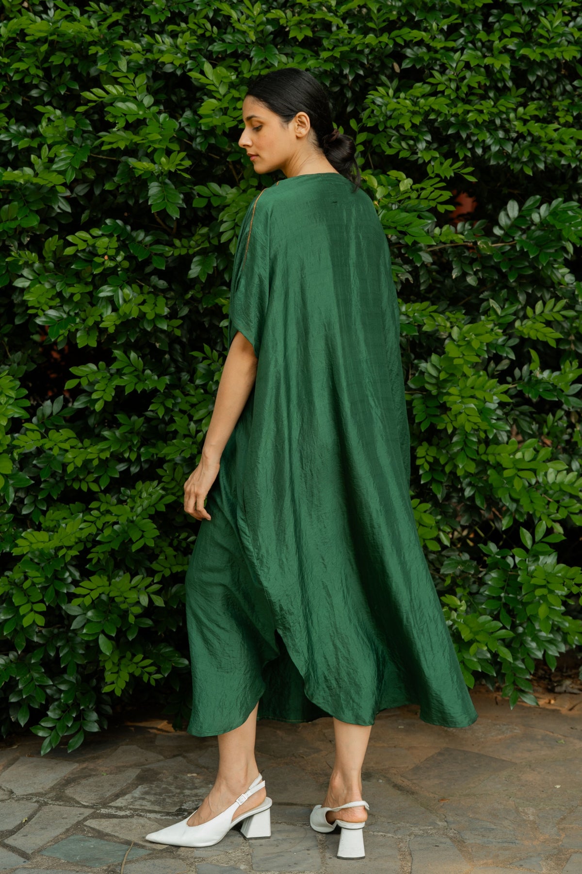 Forest Green Pleated Kaftan