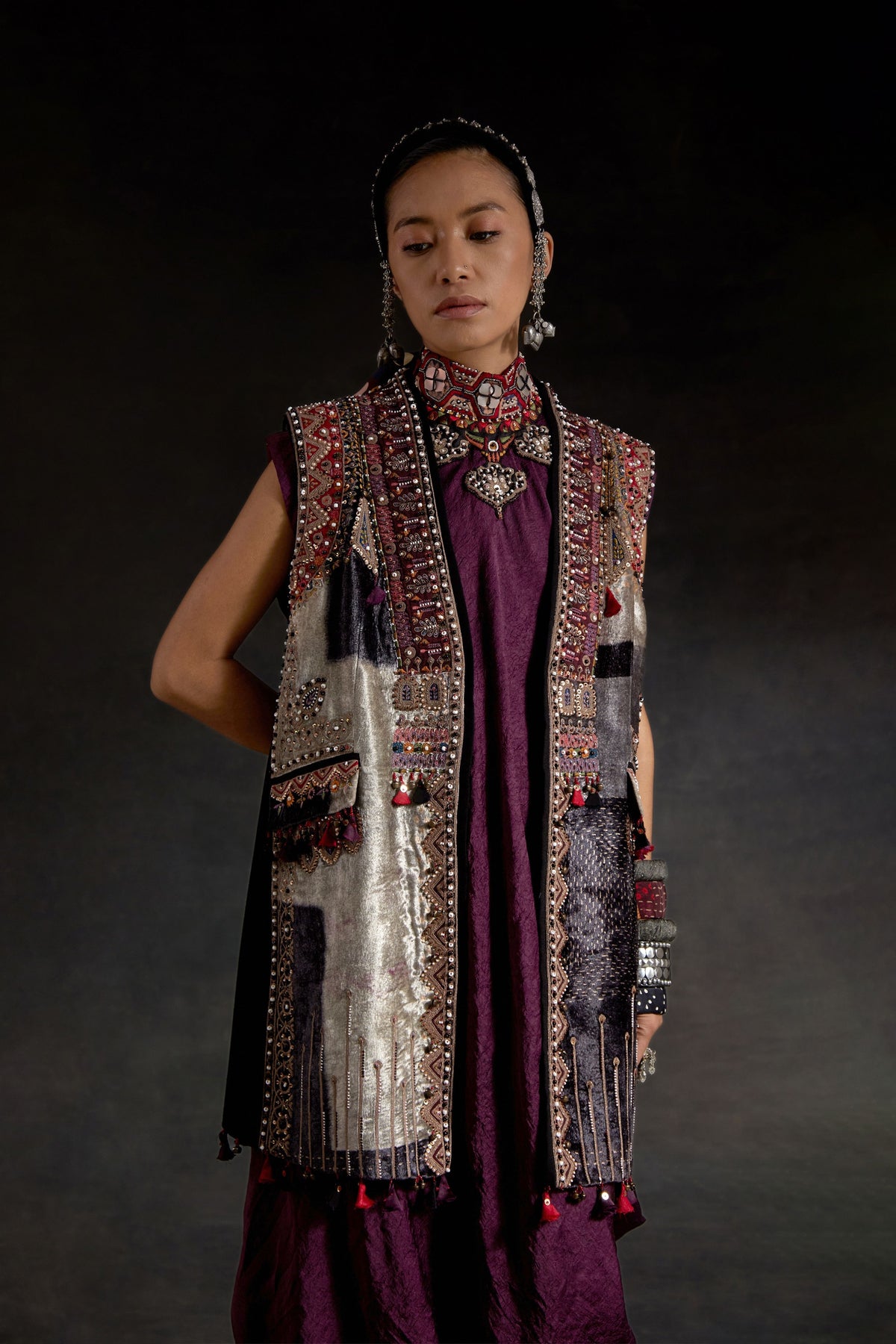 Multicolor Ruhi Sleeveless Jacket
