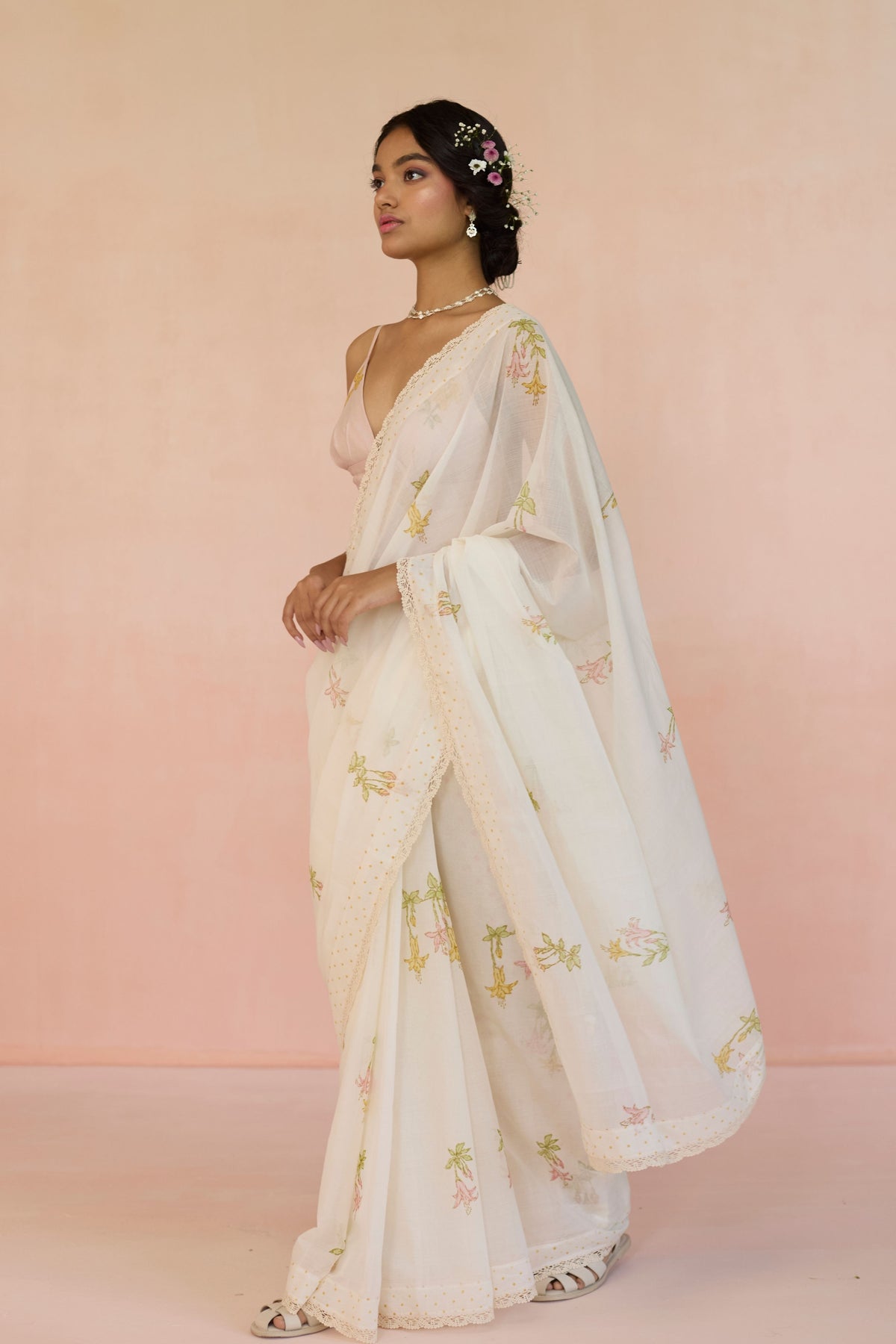 Fuchsia Cotton Saree