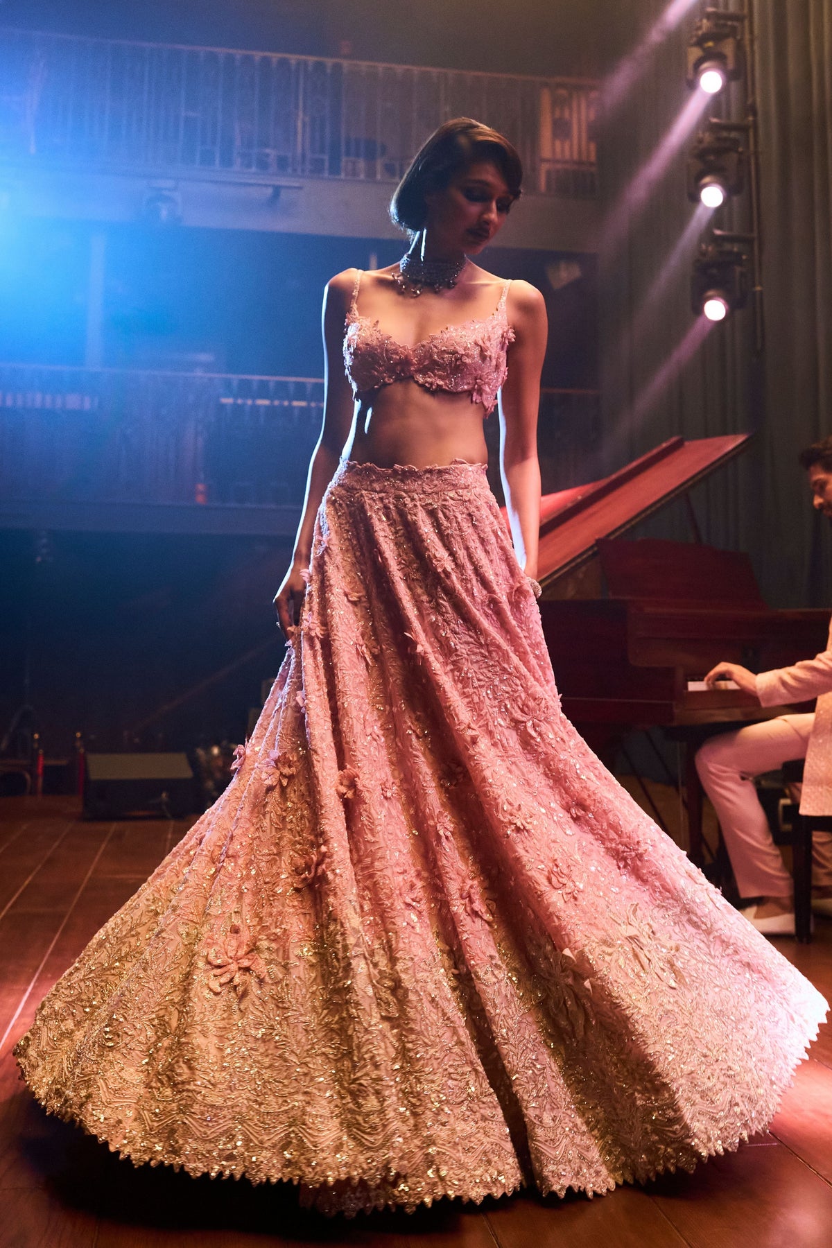 Pink Moonstone Lehenga Set