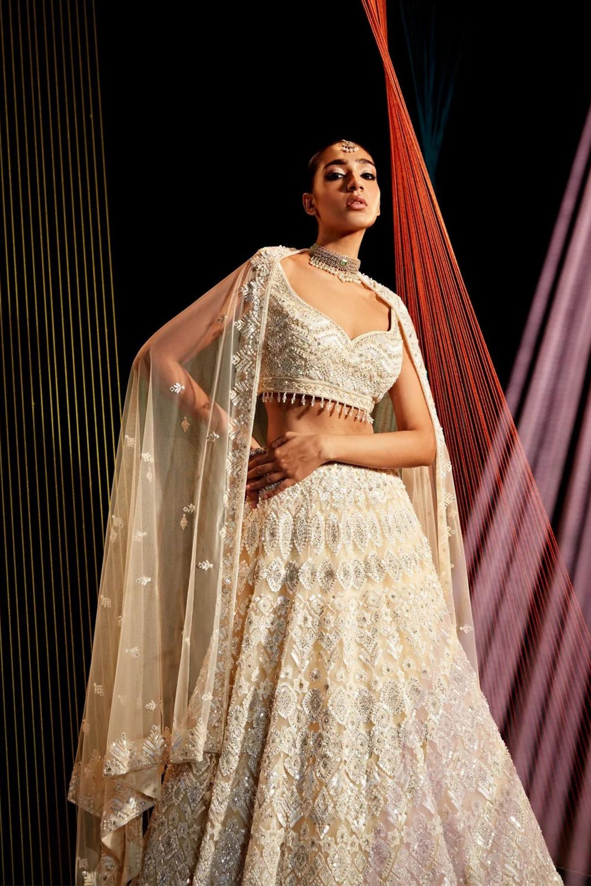 Ivory Lehenga Set