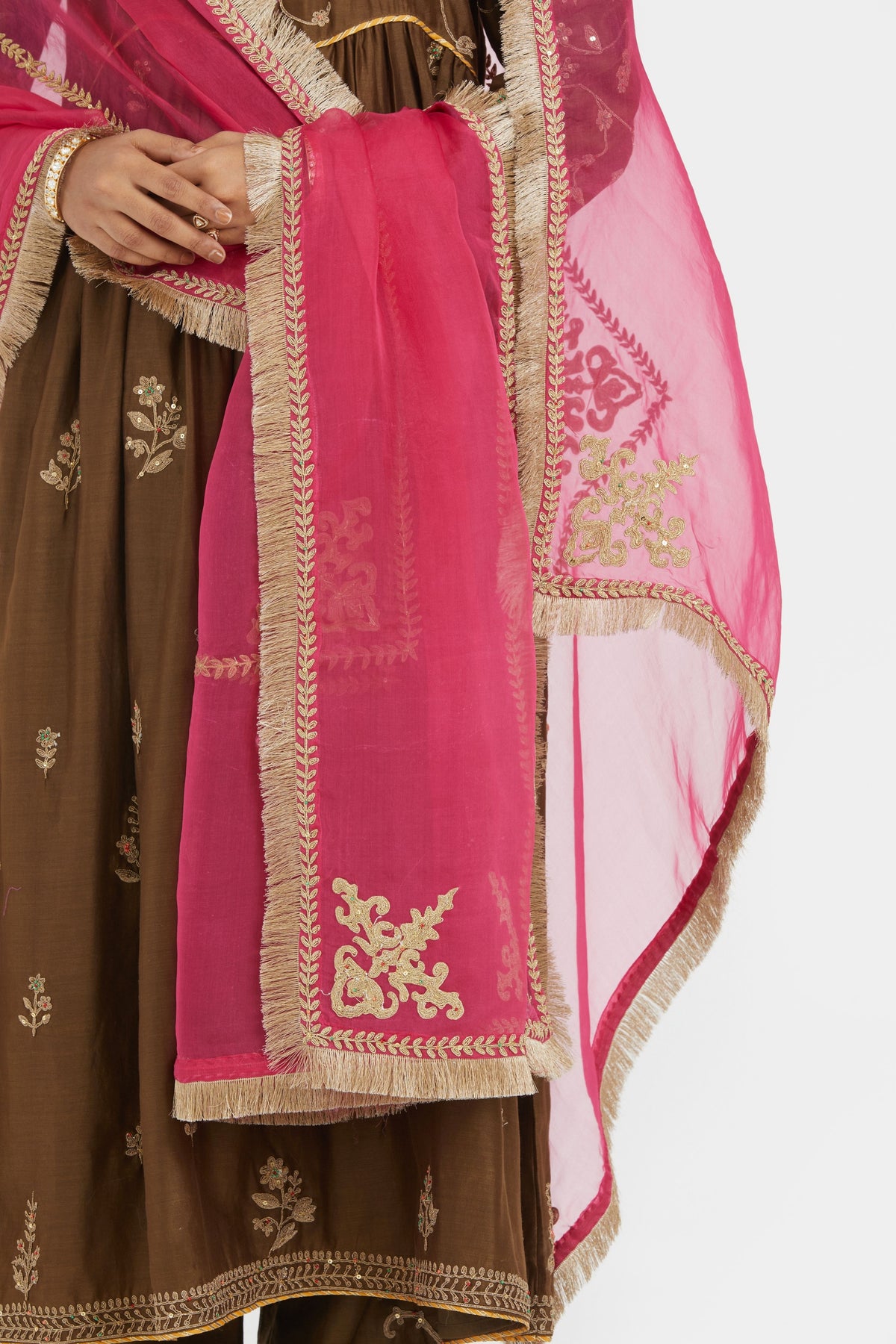 Olive Chanderi Kurta Set