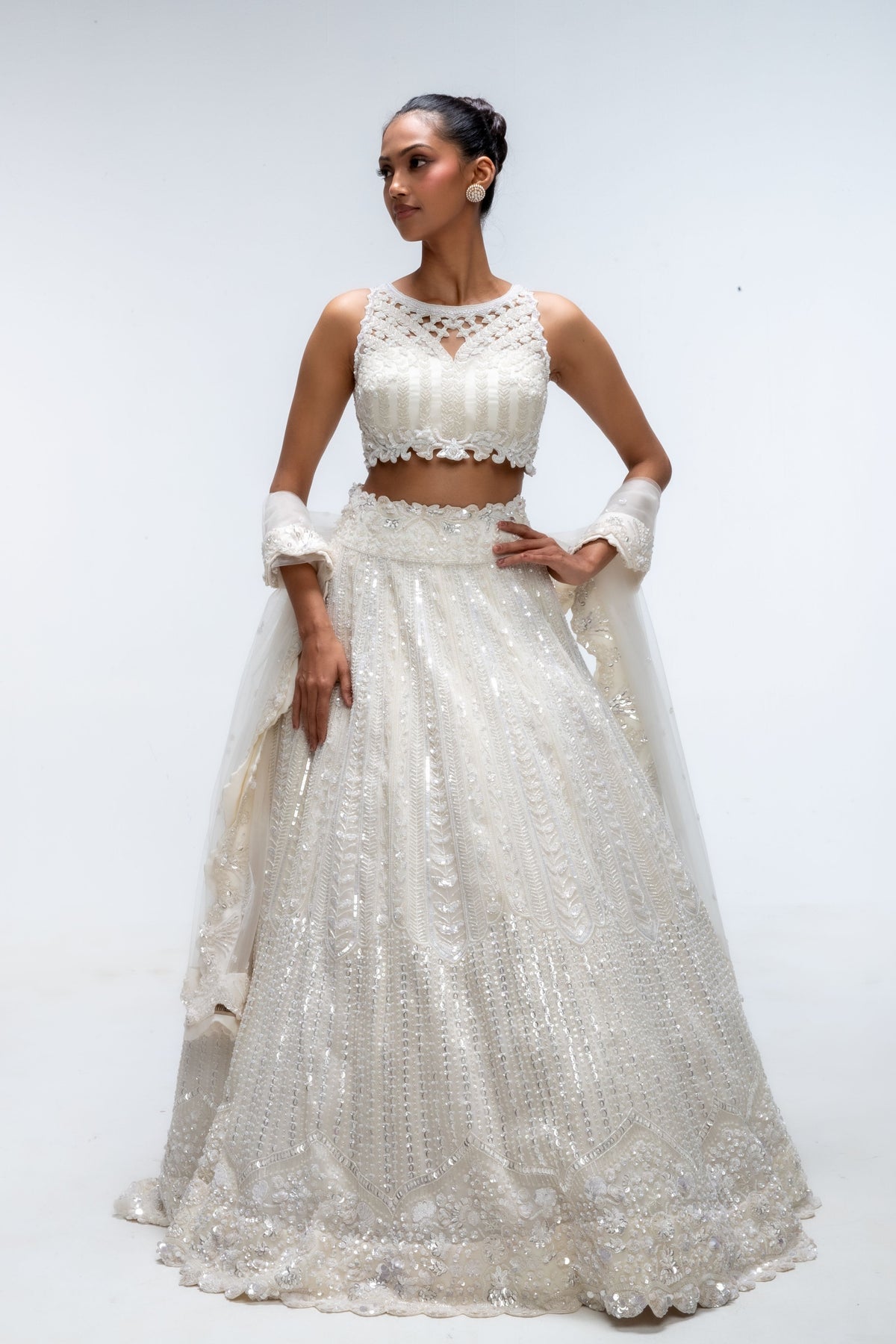 Ivory Illume Cascade Lehanga