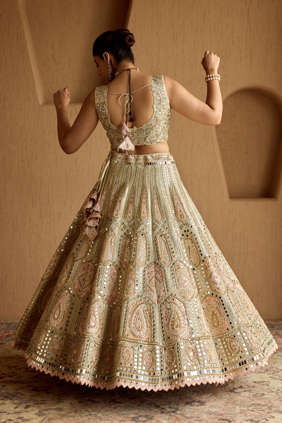Ivory Tissue Lehenga Set