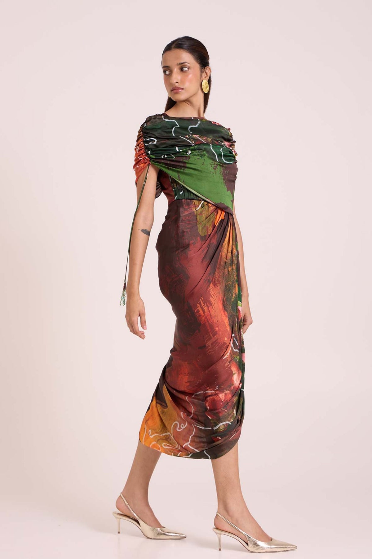 Ceres Midi Cape Dress