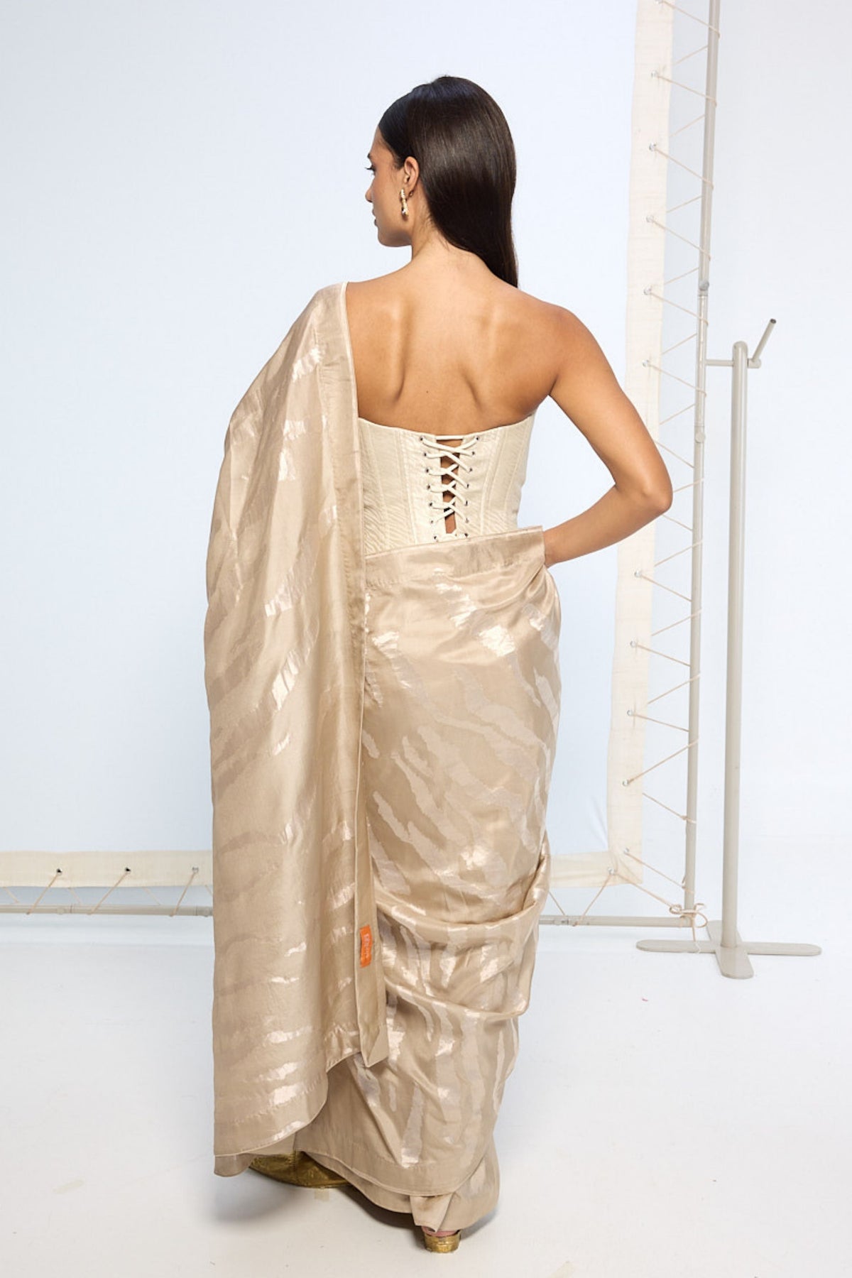 Handwoven Beige Silk Saree
