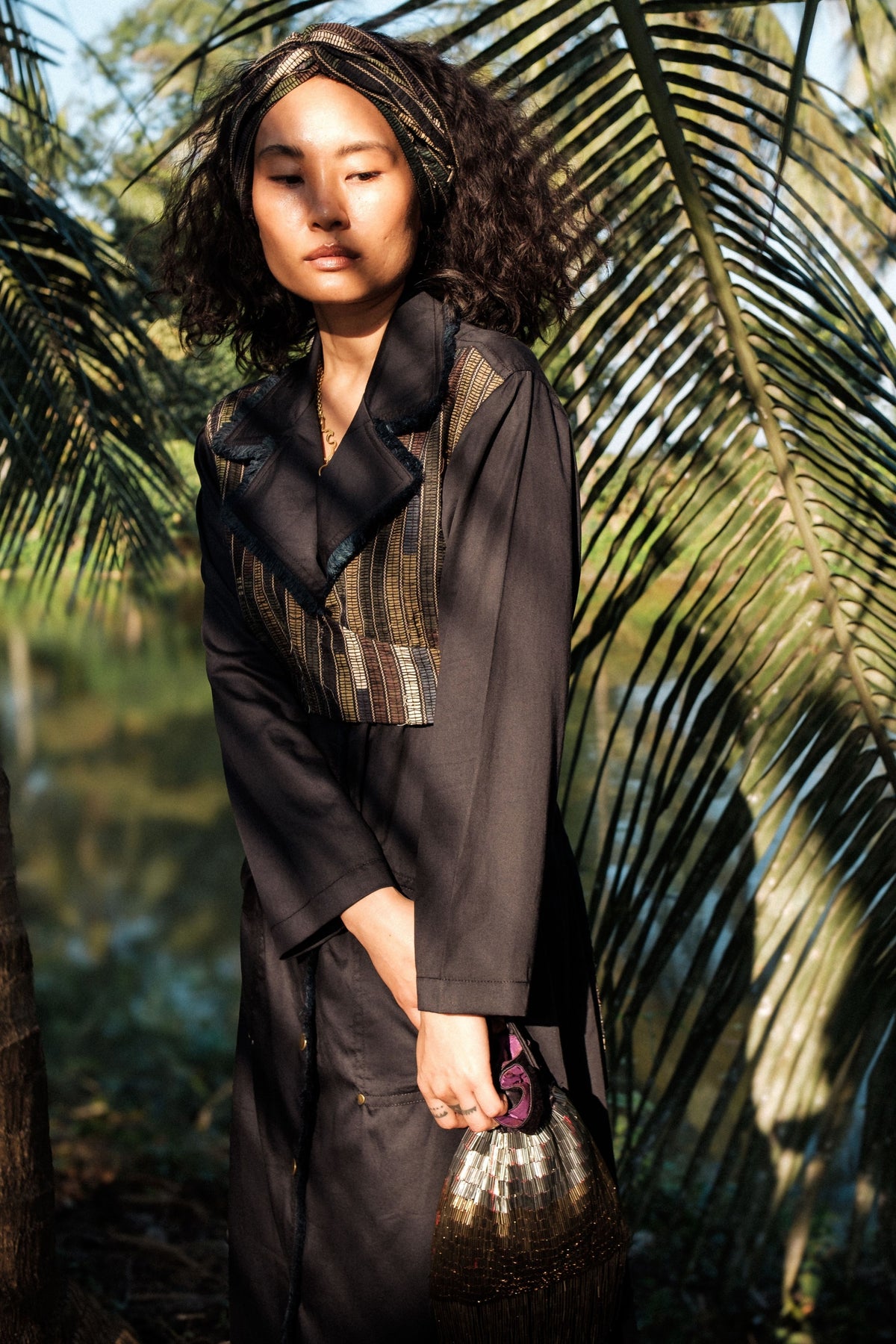 Upcycled Copenhagen Black Green Trench