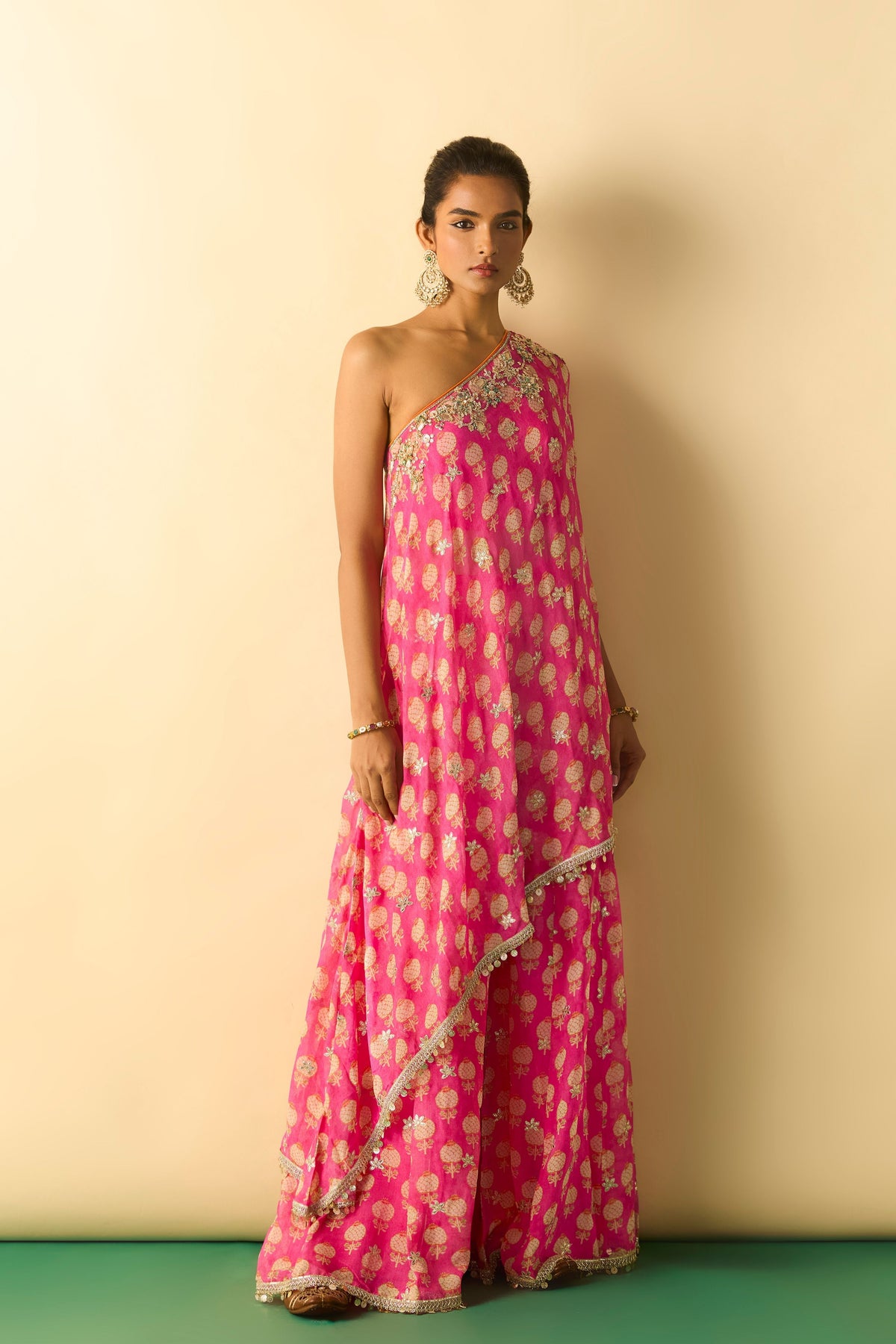 Dia Pink One Shoulder Set