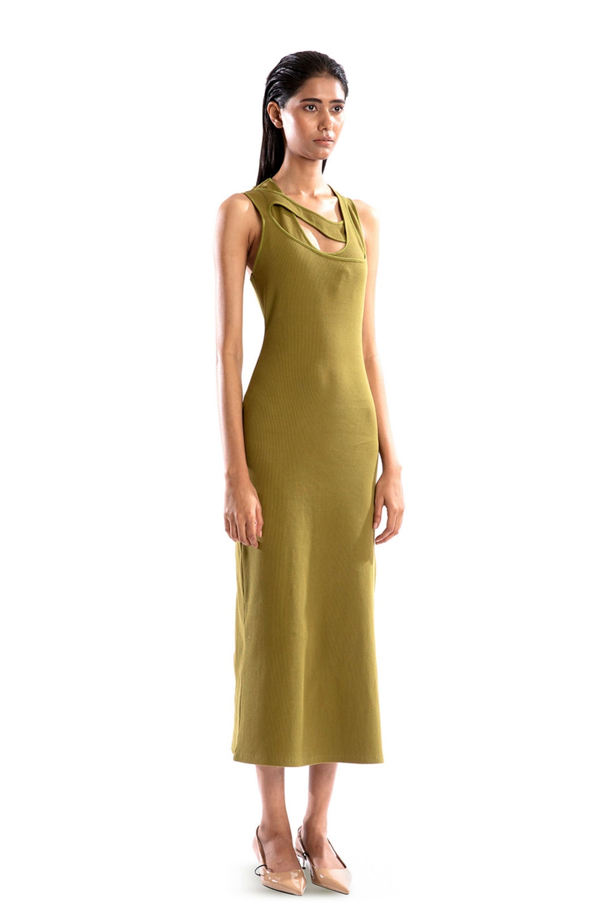 Moss Green Rib Dress