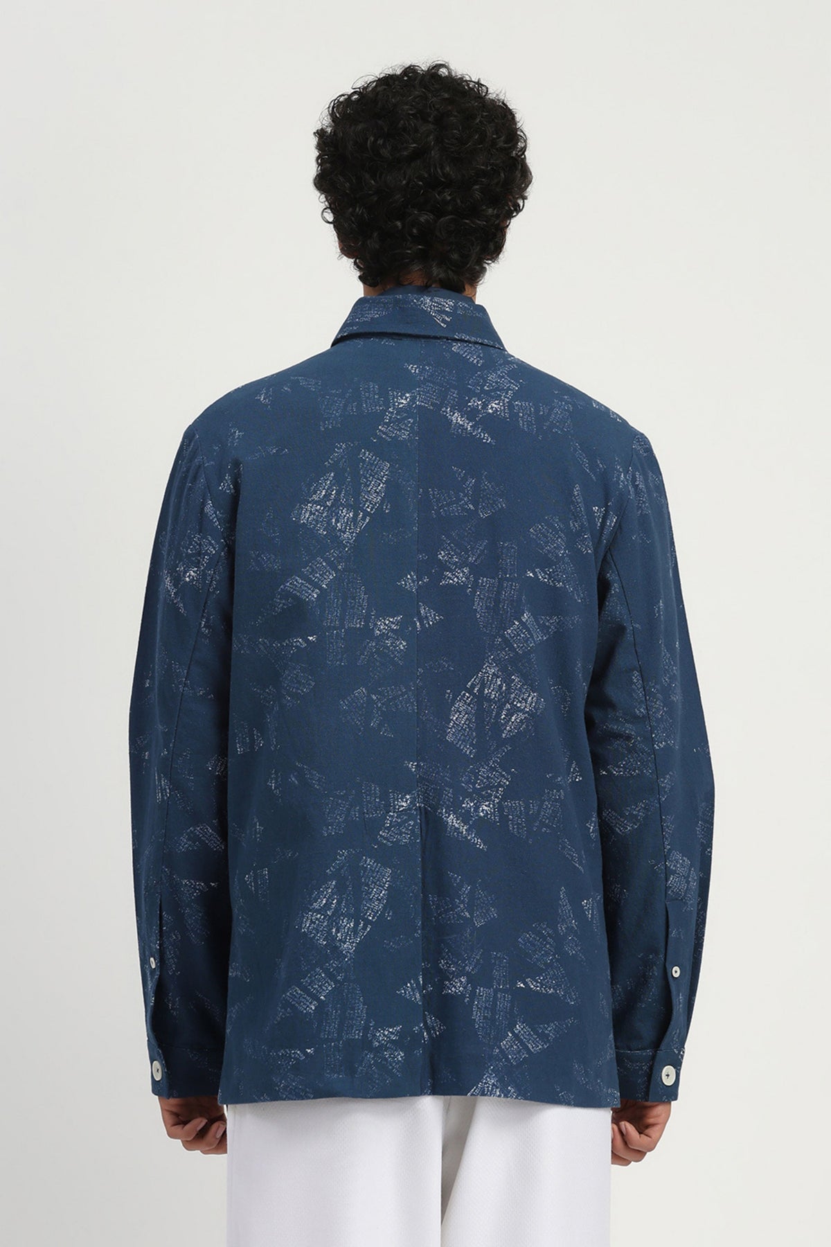 News Print Shirt Jacket