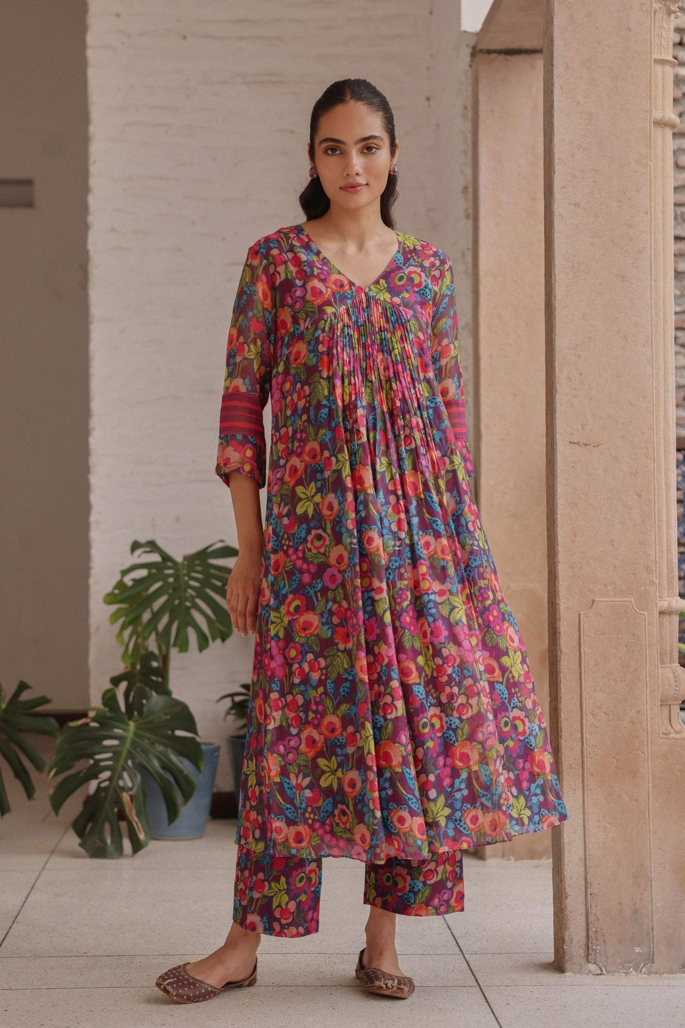 Amethyst Bloom Kurta Set - Vaayu - Elahe