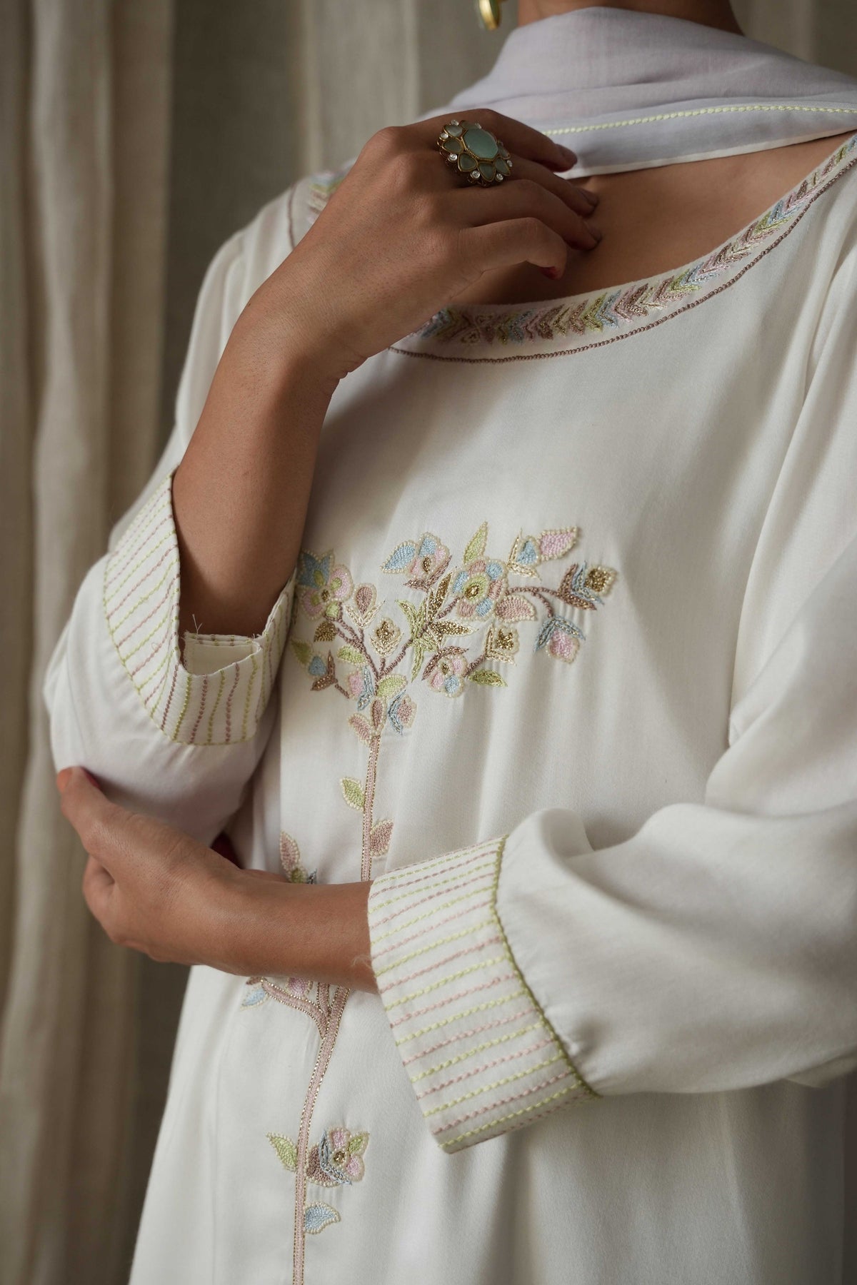 White Kurta Set