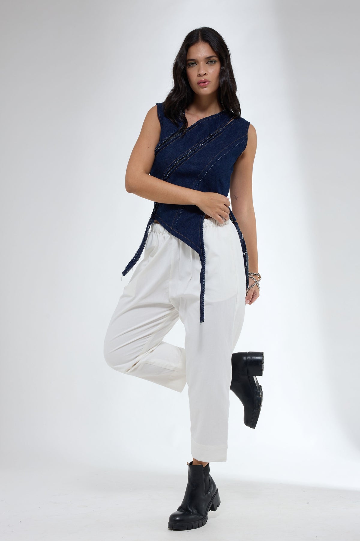 Double Zip Crop Top