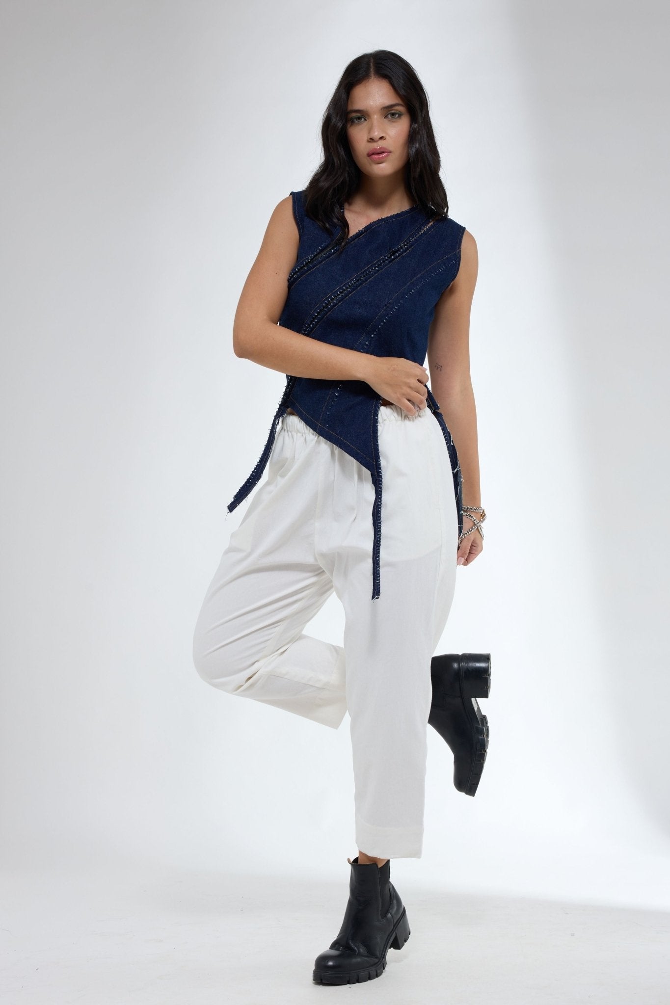 Double Zip Crop Top - Krati Jain - Elahe